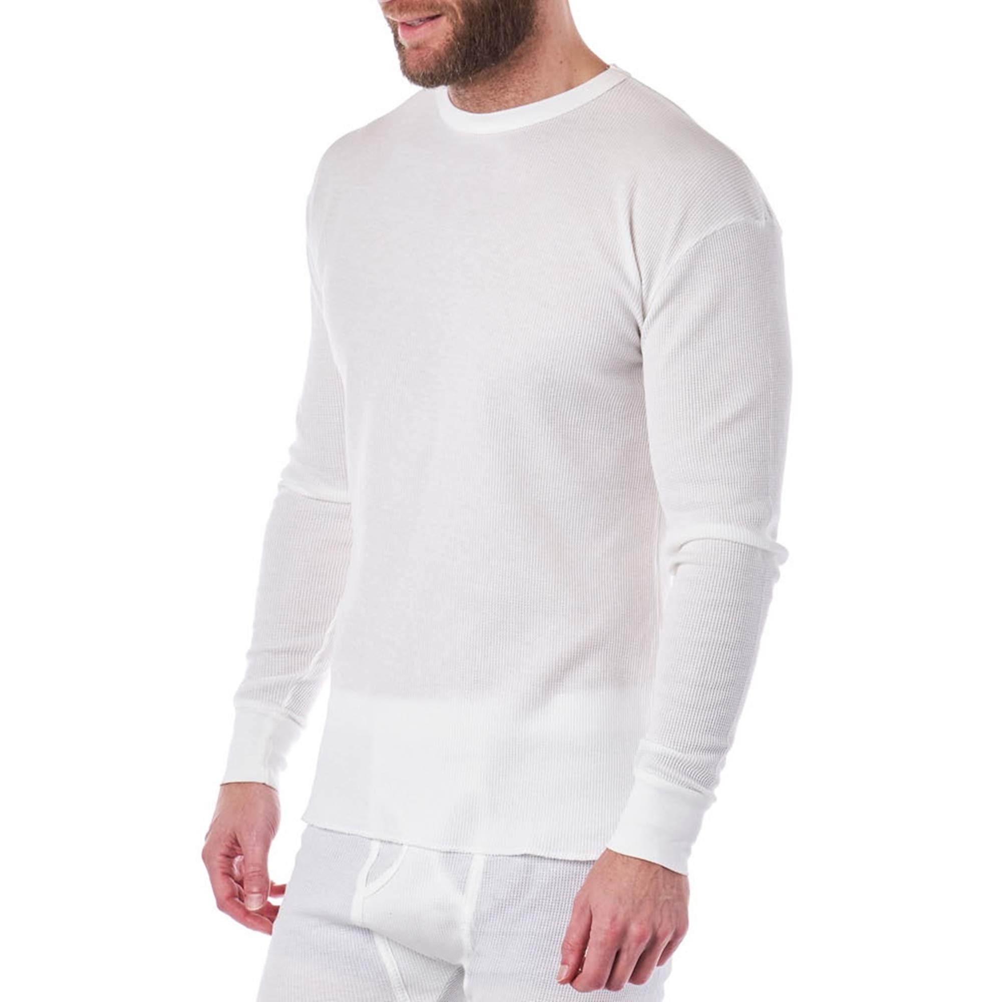 Alpine Swiss Men's Thermal Long Sleeve Henley Shirt - Waffle Knit Crew Neck Base Layer for Cold Weather - Perfect for Winter Hiking, Skiing & Outdoor Activities