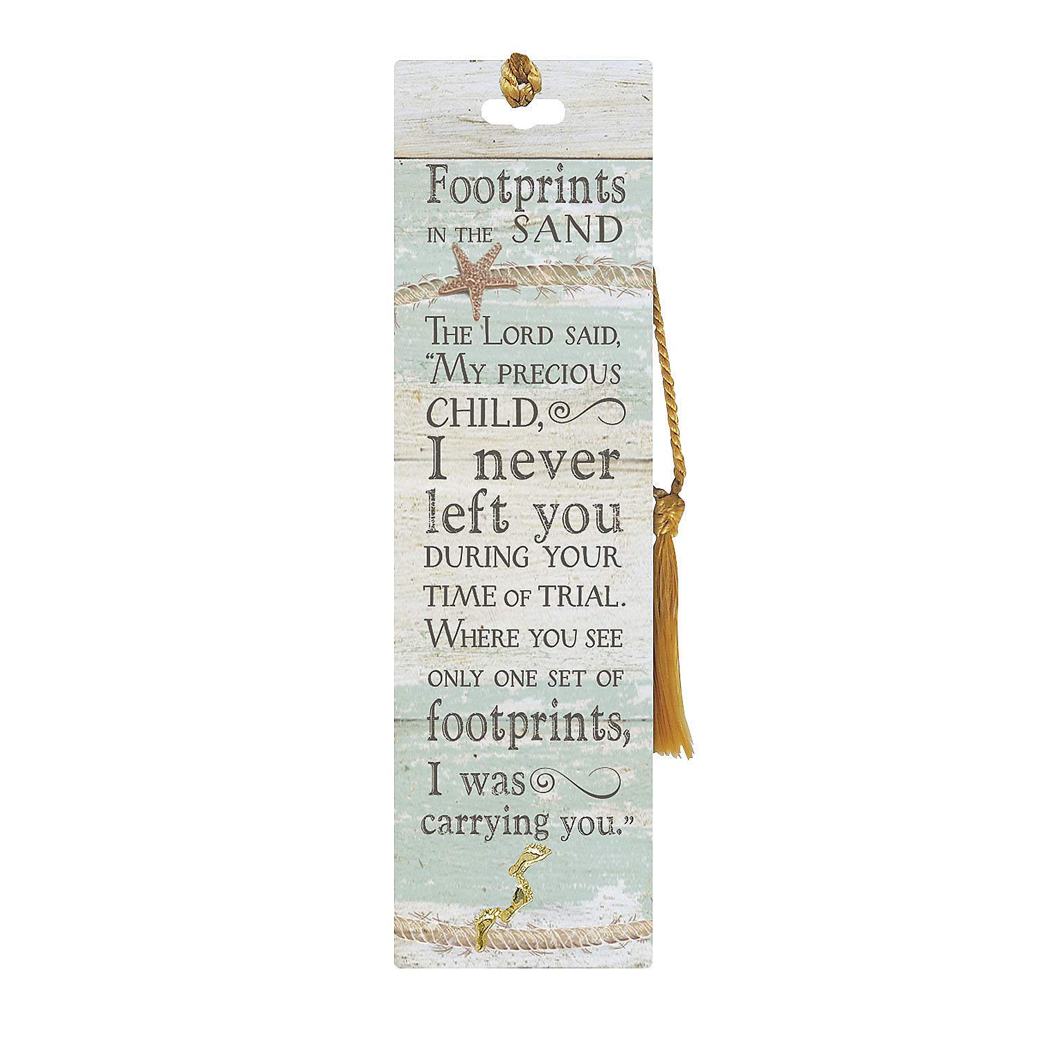 Footprints in The Sand Laminated Bookmark with Pin - 2