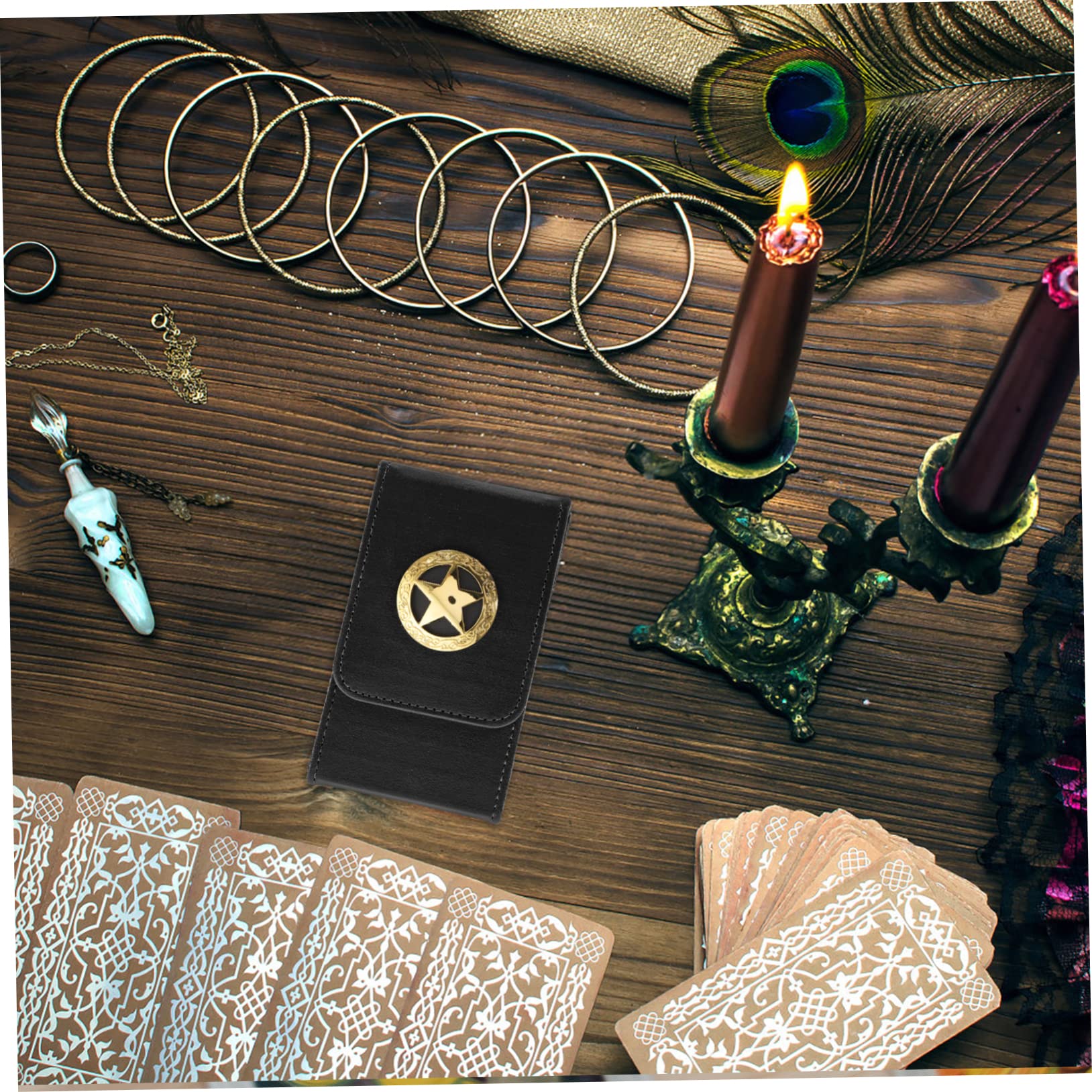 Premium Tarot Card Storage Box - PU Leather Game Card Holder for Tarot, Poker & Collectible Cards - Organize & Protect Your Deck - Perfect for Divination, Gaming & Collectibles