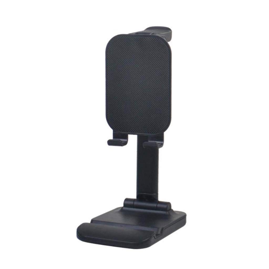 Adjustable Alloy Metal Tablet Stand - Foldable & Extendable Desktop Phone Holder for iPad, iPhone, Samsung - Perfect for Office, Home, Bed & Kitchen Use (Black)