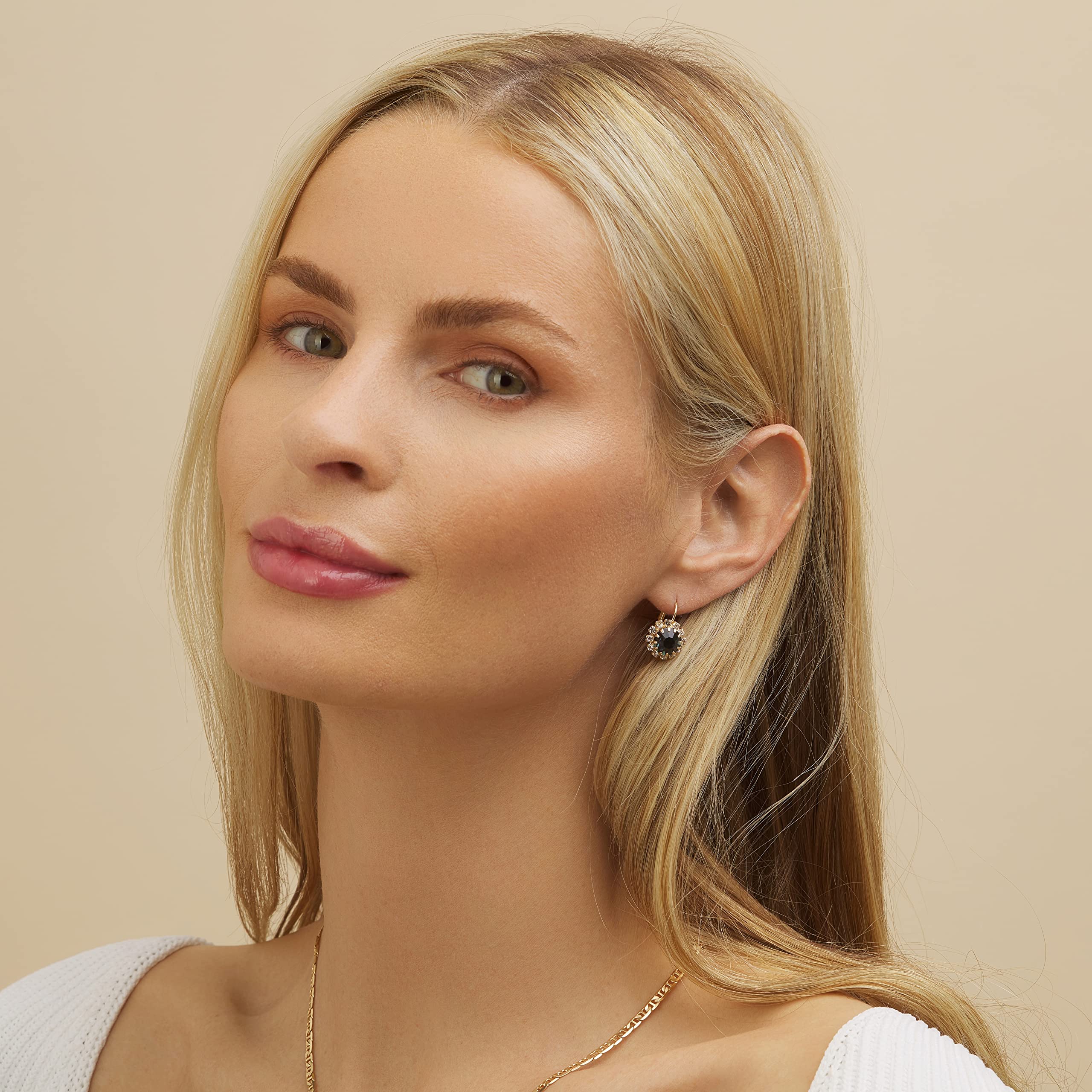 18K Gold Plated Crystal Flower Earrings for Women - Cubic Zirconia Elegant Dangle Earrings | Perfect for Weddings, Parties & Special Occasions