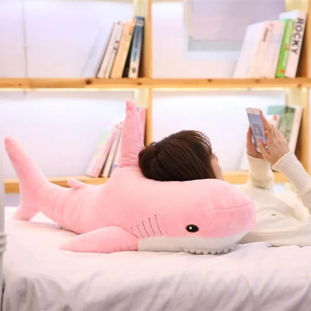 45/60cm Hot Shark Plush Toy - Soft Stuffed Animal Shark Pillow for Kids, Reading Cushion, Baby Comfort Doll, Perfect Birthday Gift for Boys & Girls - Great for Bedtime, Nursery Decor, and Playtime Cuddles