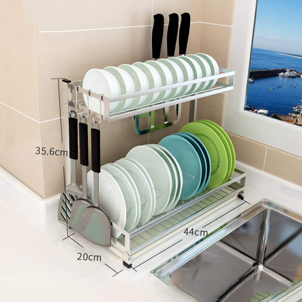 Multi-Functional 304 Stainless Steel Kitchen Rack - Countertop Drain Rack, Knife Holder, Pot & Cutting Board Organizer - Perfect for Small Spaces & Clutter-Free Cooking
