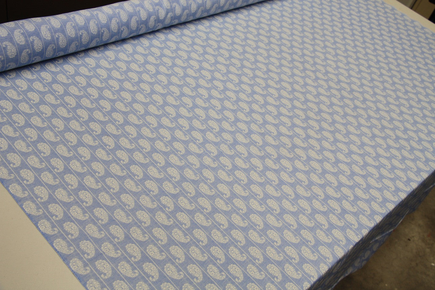 Capri Blue Striped Voile Fabric - Lightweight & Breathable Material for Summer Dresses, Curtains, and Home Decor