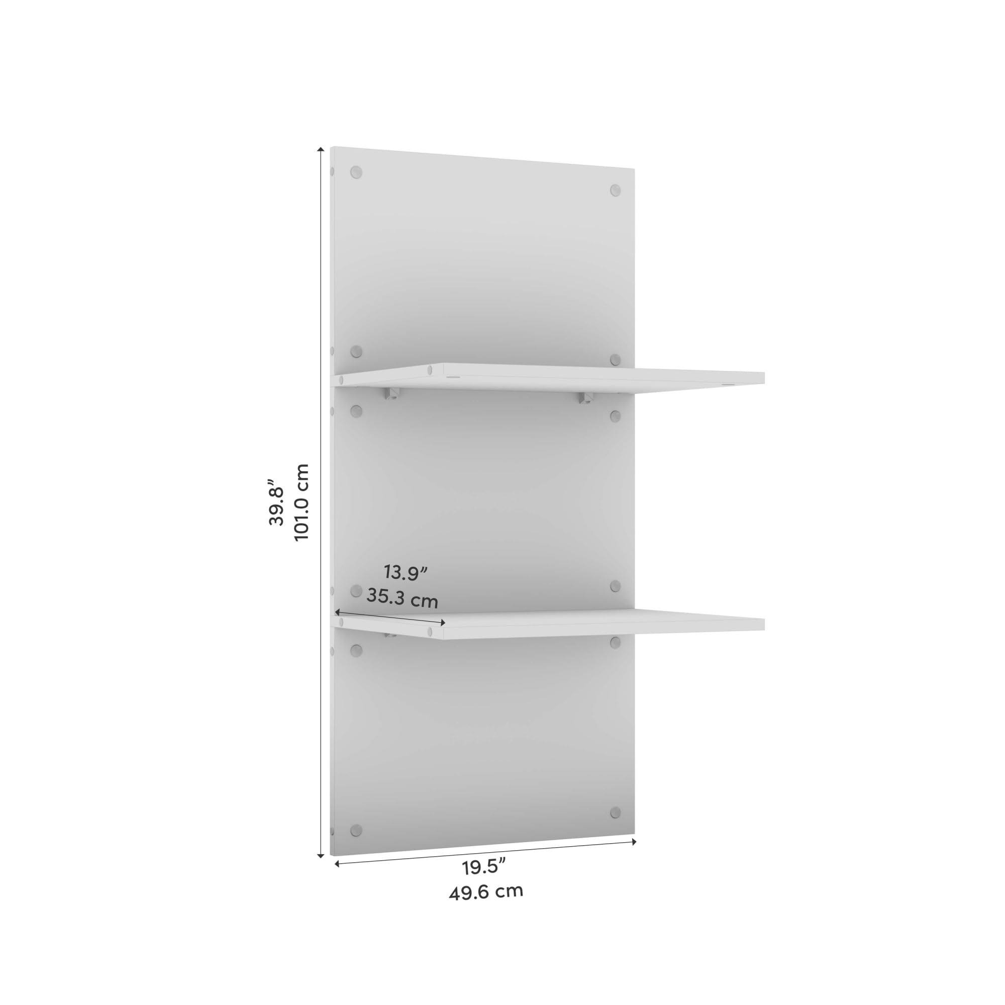 Bestar Cielo 20-inch Floating Shelves - Rustic Brown & White Wall Mounted Storage for Walk-in Closet, Bedroom, Guest Room | Space-Saving Home Organization Solution for Clothes, Shoes & Decor