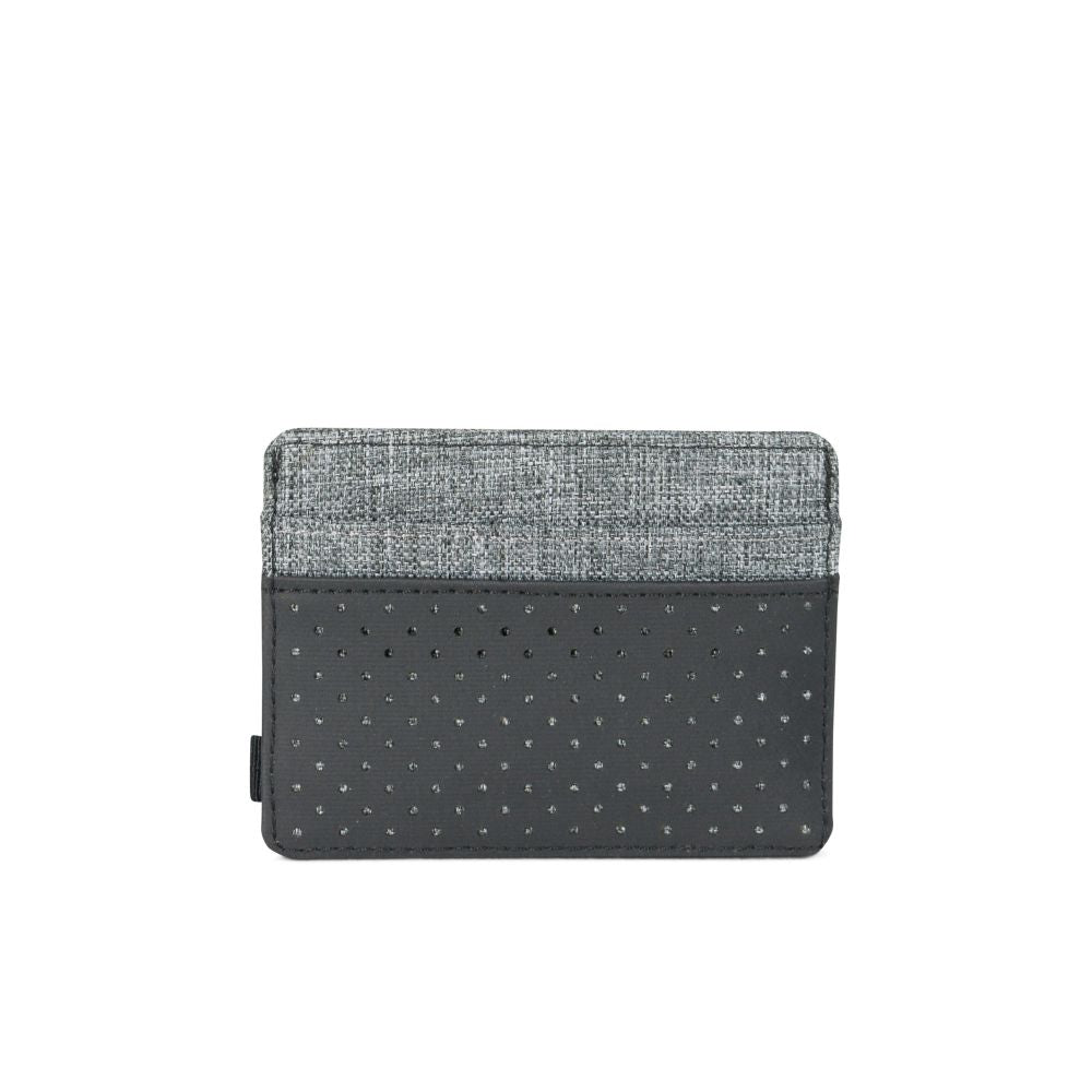 Herschel Aspect Collection Charlie Wallet - Slim RFID Blocking Bifold Wallet for Men & Women, Black/Raven Crosshatch - Perfect for Travel, Everyday Use & Minimalist Style