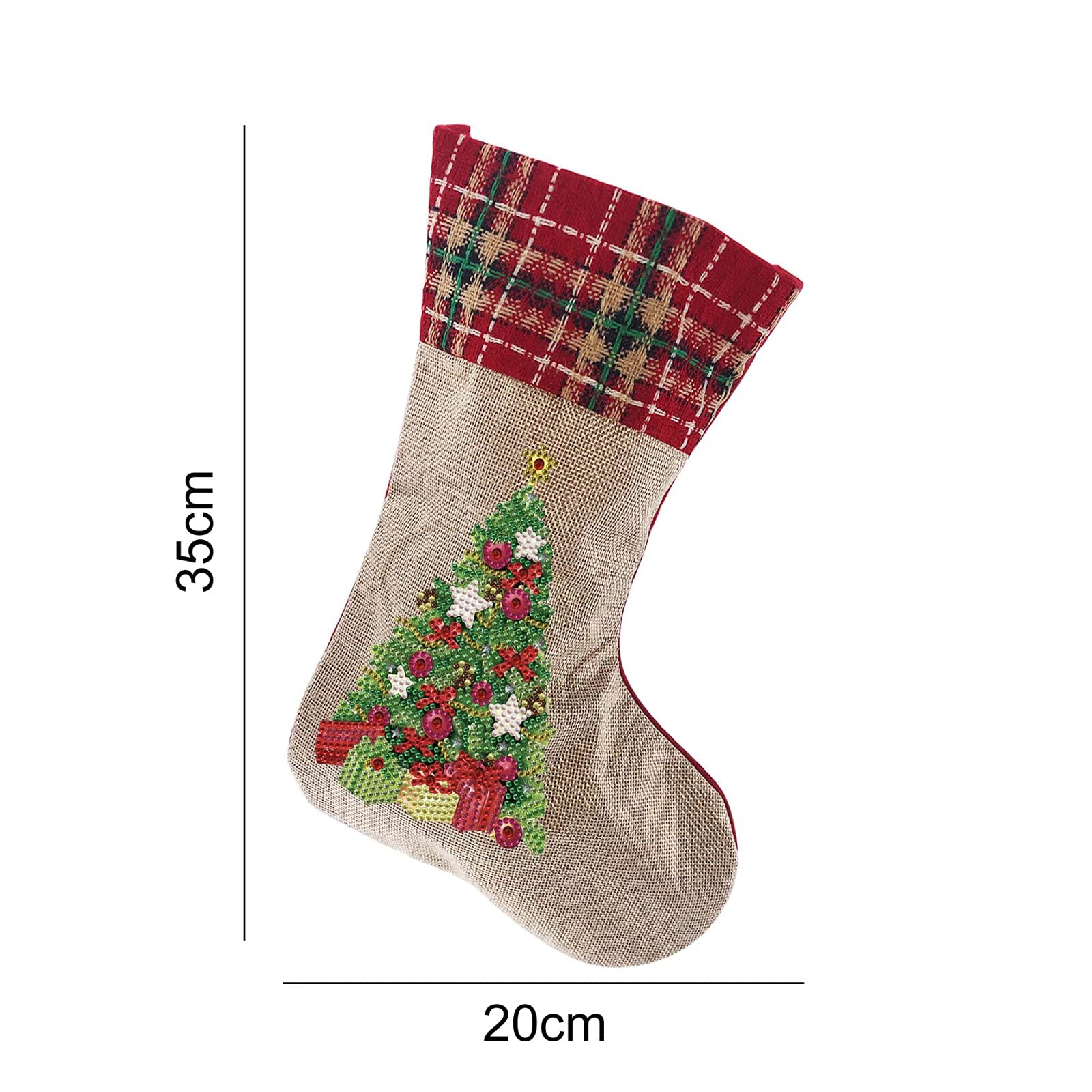 5D DIY Diamond Painting Christmas Stockings - Rhinestone Tree Socks Pendant for Xmas Fireplace Decor, Holiday Ornaments & Candy Gift Bags - Perfect for Christmas Tree Decorations, Fireplace Hanging, and Festive Party Favors