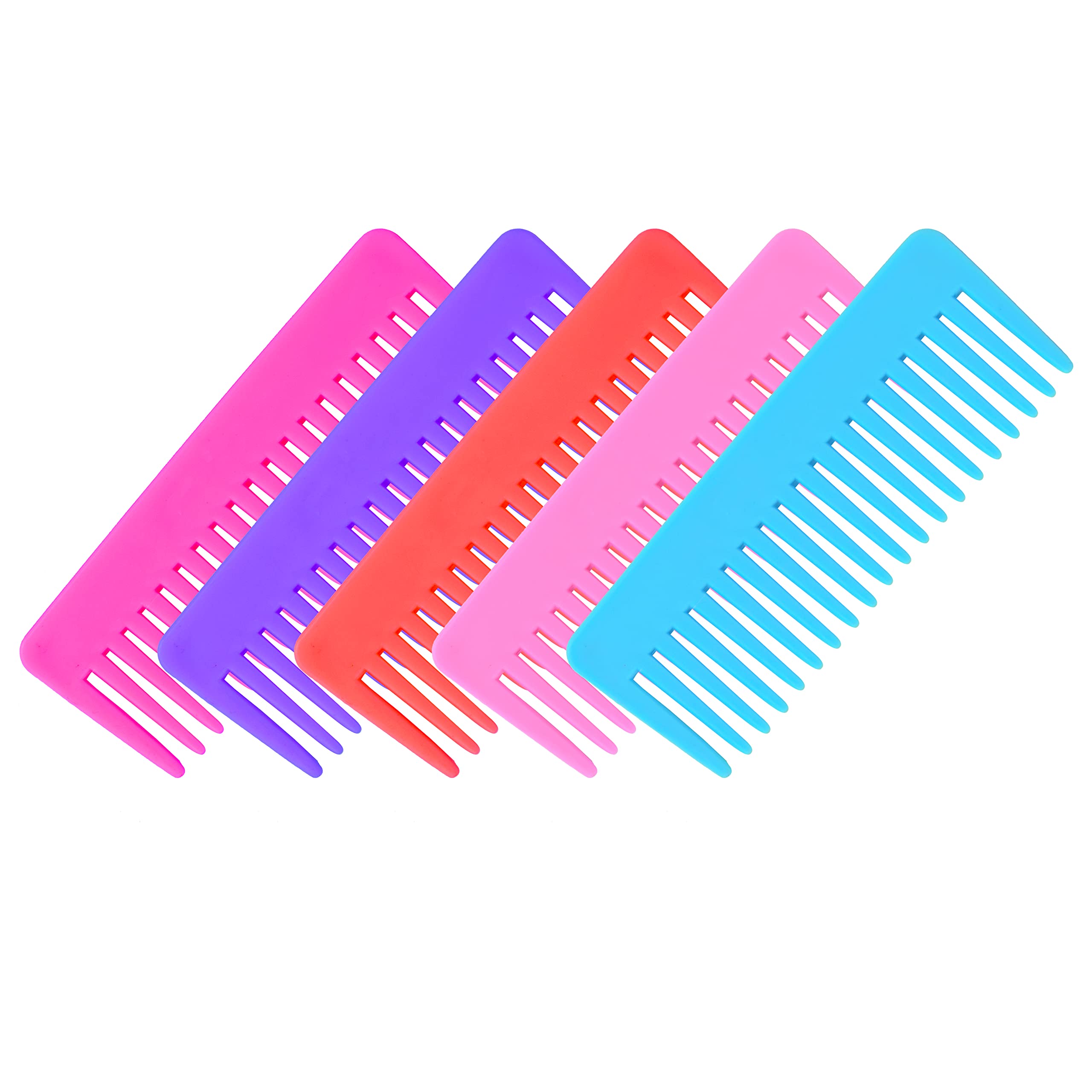 Miramar Fashion Wide Tooth Comb for Short Hair - Detangling Shampoo Comb for Women & Girls - Travel Hairbrush for On-The-Go (3-Pack, Multi-Color) | Perfect for Shower, Travel & Daily Hair Care