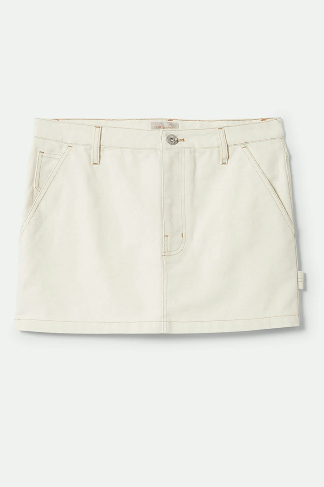 Essex Painter Mini Skirt in Egret White | Flirty A-Line Denim Skirt for Women | Perfect for Date Nights & Summer Outfits