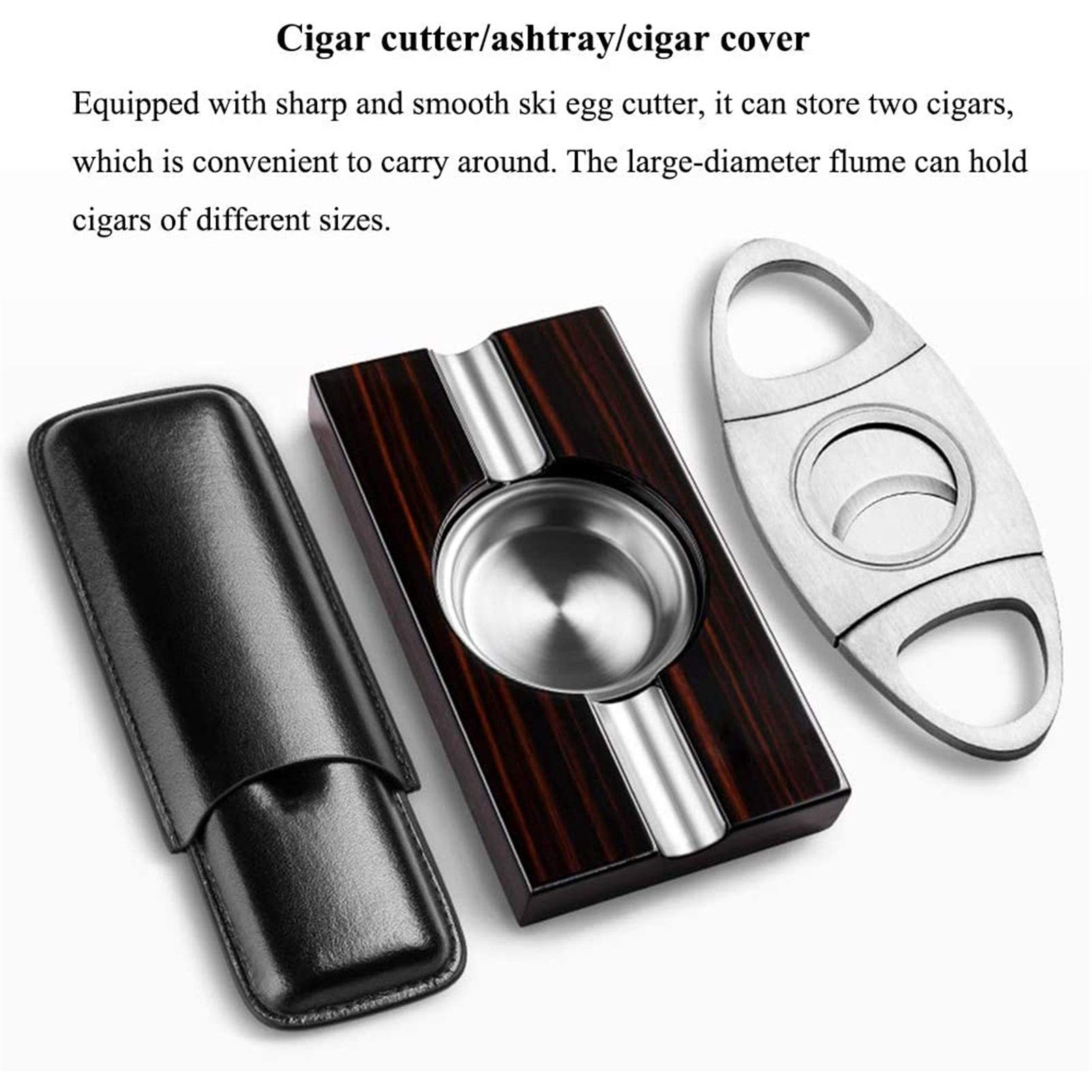 Premium TSWEET Desktop Cigar Humidor - Cedar & Leather Cigar Storage Box with Air-Tight Seal, Glass Hygrometer & Rectangle Humidifier - Holds 25-50 Cigars - Perfect for Home, Office or Gifts for Cigar Enthusiasts