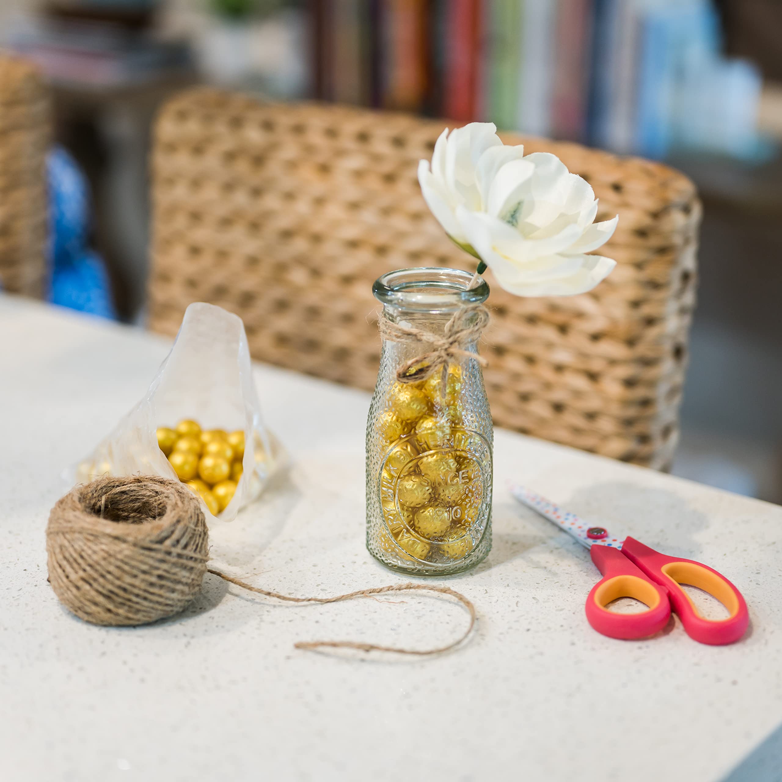 Galashield Gold Glass Marbles for Vases - Bulk 1lb (80pcs) Vase Fillers | Decorative Round Glass Beads for Home Decor, Centerpieces & Floral Arrangements