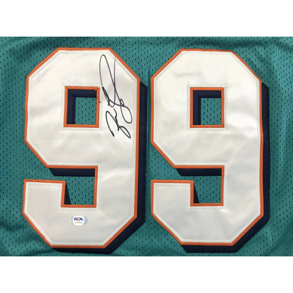 Jason Taylor Autographed Miami Dolphins NFL Jersey - Teal Home Jersey with PSA/DNA COA - Perfect for Football Collectors, Sports Memorabilia Fans & Dolphins Supporters - Great for Display, Gifts and Game Day