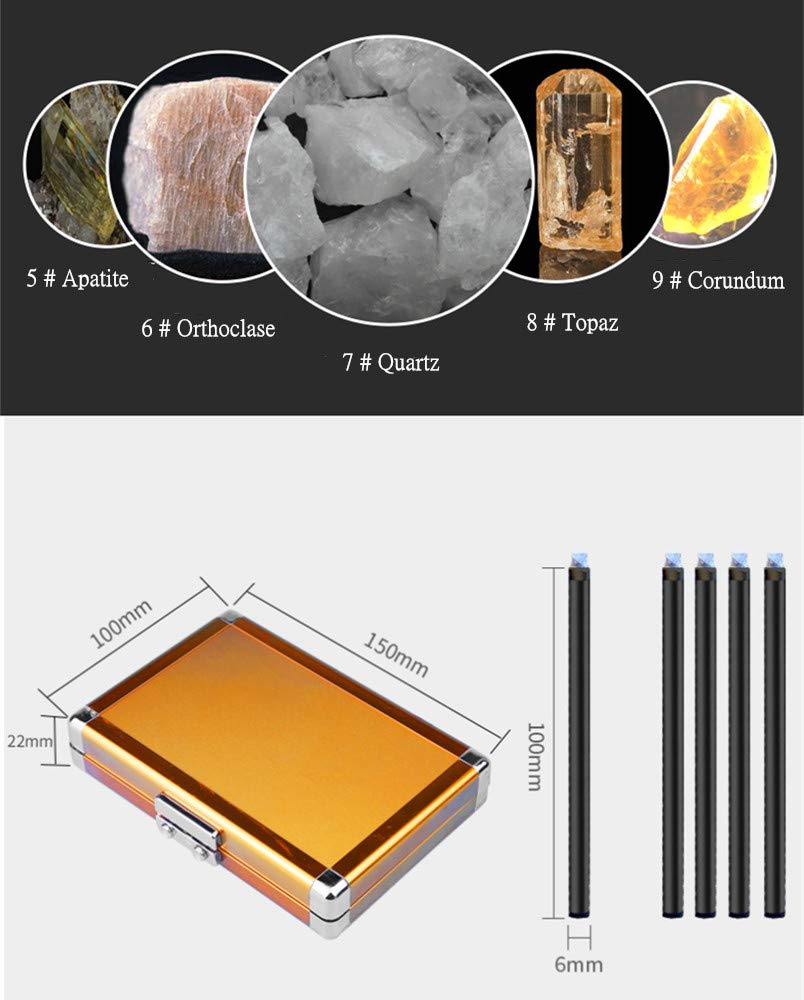 Mohs Hardness Test Kit - 5 Pack Mineral Identification Tools for Gemstones, Jade & Jewelry (Hardness 5-9) | Professional Scratch Tester for Geology, Mining & Industrial Use | Perfect for Jewelers, Collectors & Students