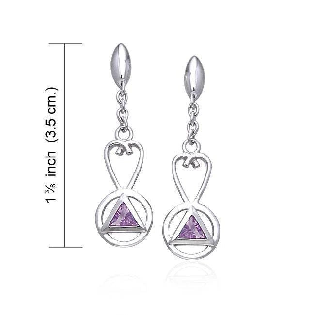 Encircled AA Symbol Sterling Silver Earrings for Women - Elegant & Minimalist Jewelry for Everyday Wear, Gifts & Special Occasions