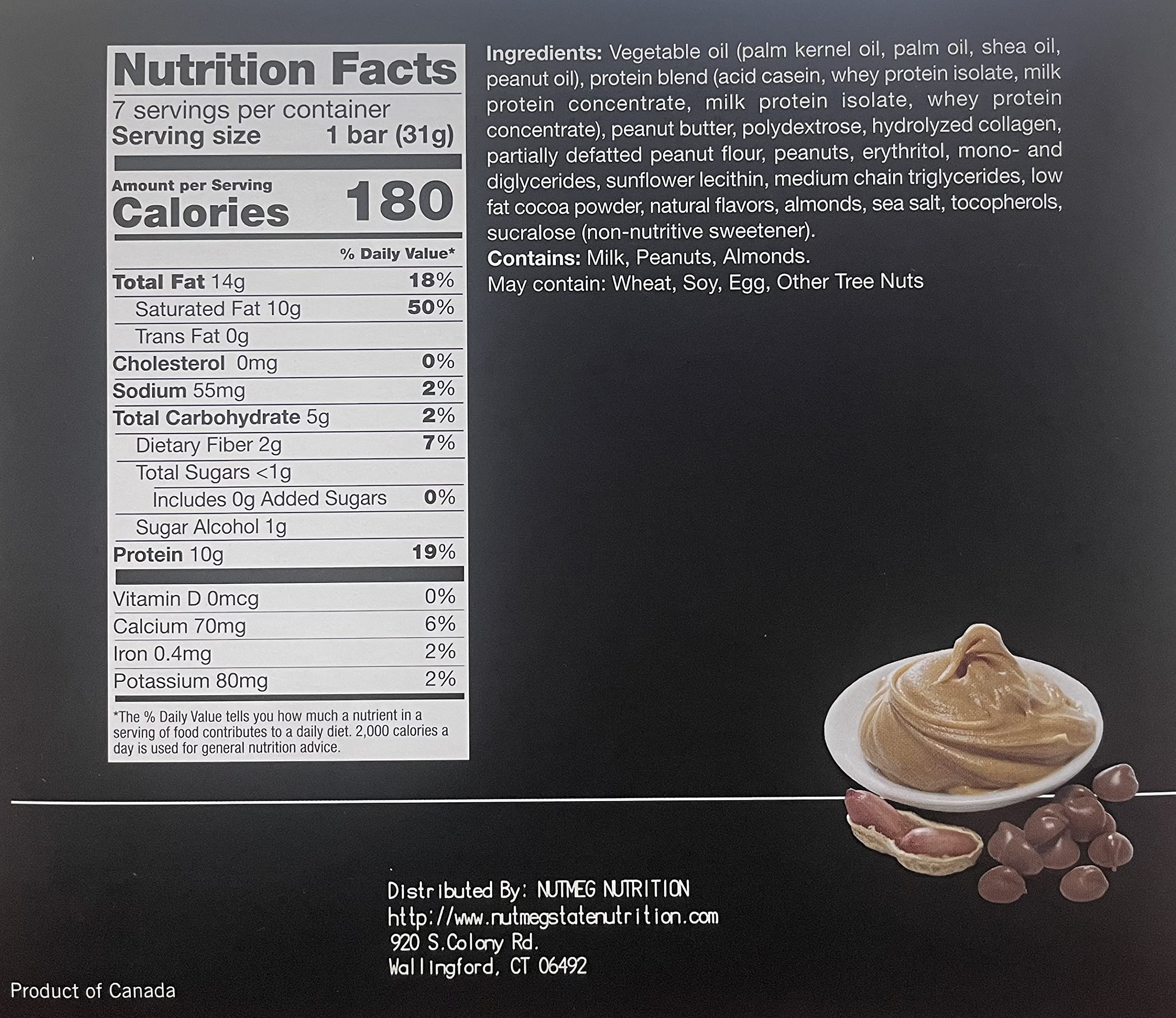 PROTIFIT High Protein Snack Bars - 10g Protein, 170 Calories, Low Carb (5g), High Fiber (3g), 7 Bars per Box - Peanut Butter Flavor | Perfect for Post-Workout Recovery, Healthy On-the-Go Snacking & Weight Management