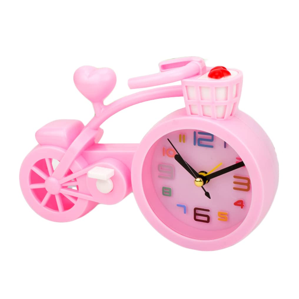 BOEYAA Motorcycle Shaped Alarm Clock - Small Creative Desk & Bedside Clock for Home, Office, Dorm - Perfect Back to School Gift, Room Decor (Pink) | Great for Motorcycle Enthusiasts, Students & Home Decor