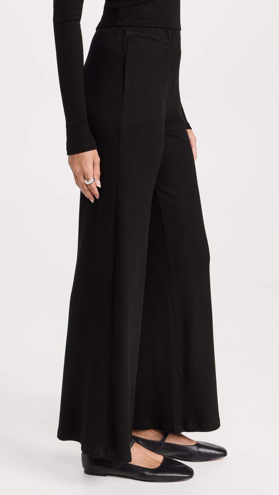 SPRWMN Women's Wide Leg Pants - High Waisted Flowy Trousers for Casual & Office Wear | Comfortable Stretch Fabric for Everyday Outfits & Work Attire