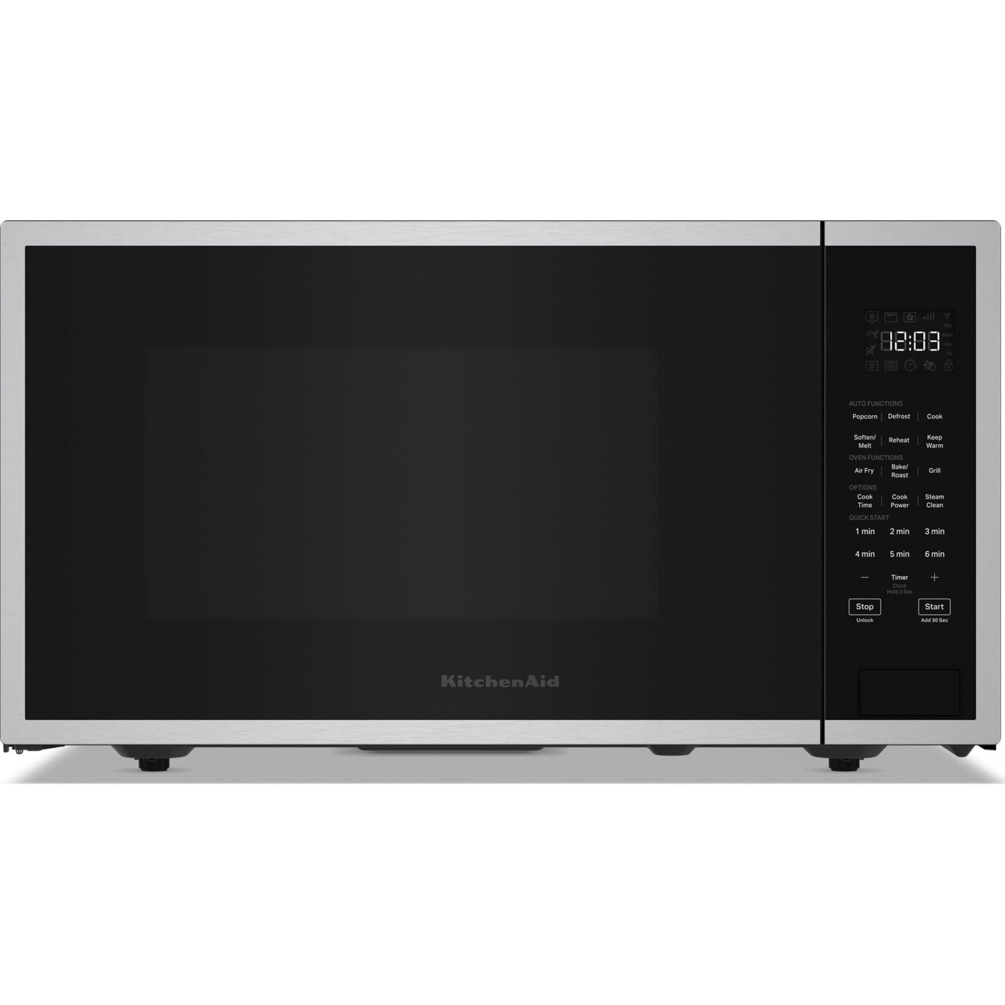 KitchenAid 1.2 Cu. Ft Countertop Microwave Oven with Stainless Steel Finish (YKMCS122RSS) - Perfect for Small Kitchens, Dorms & Office Break Rooms