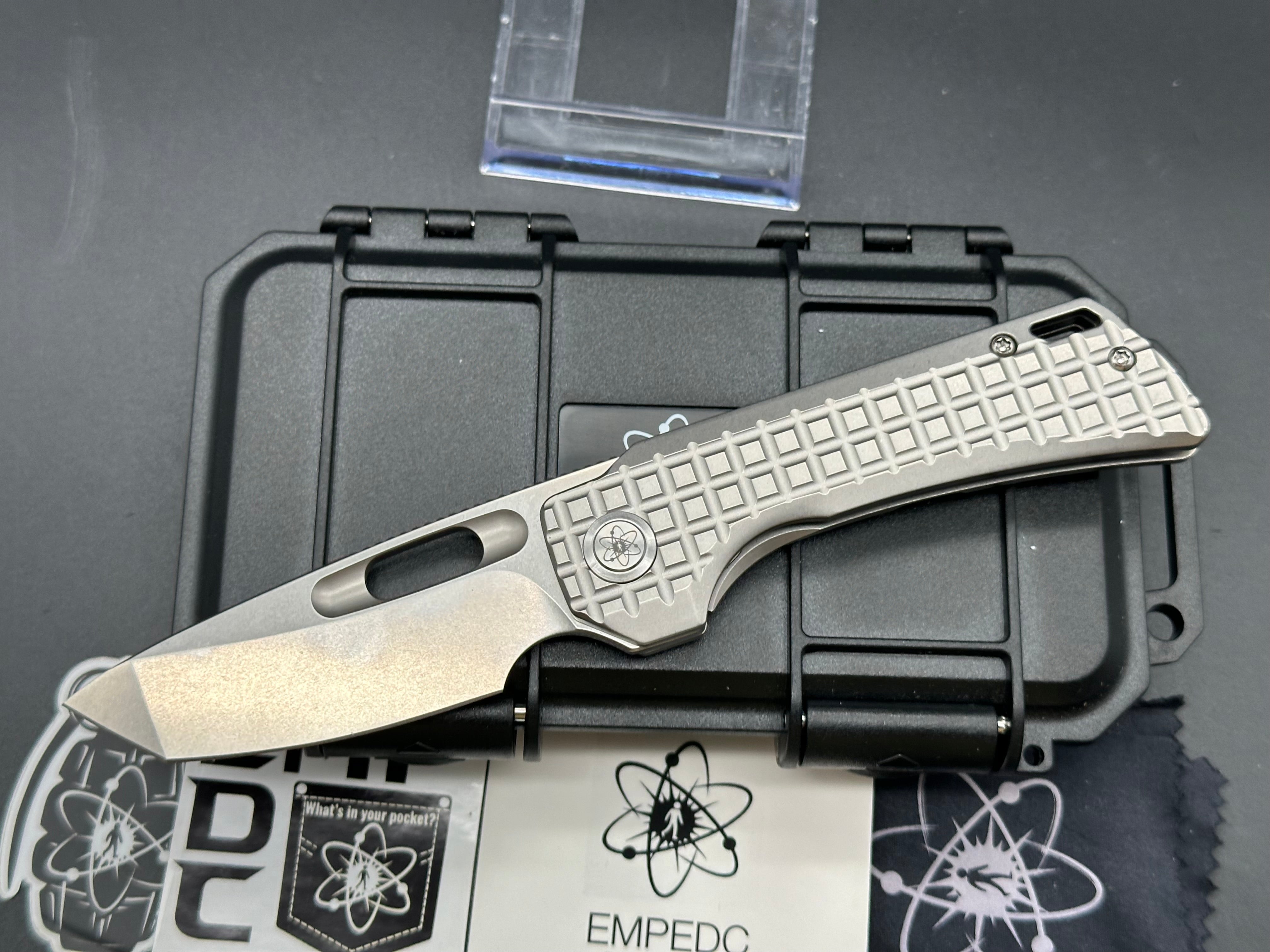 EMP EDC Nymble T 3.1 Folding Knife - M390 Premium Steel Blade & Stonewashed Titanium Handle - Perfect for Everyday Carry, Outdoor Adventures & Tactical Use