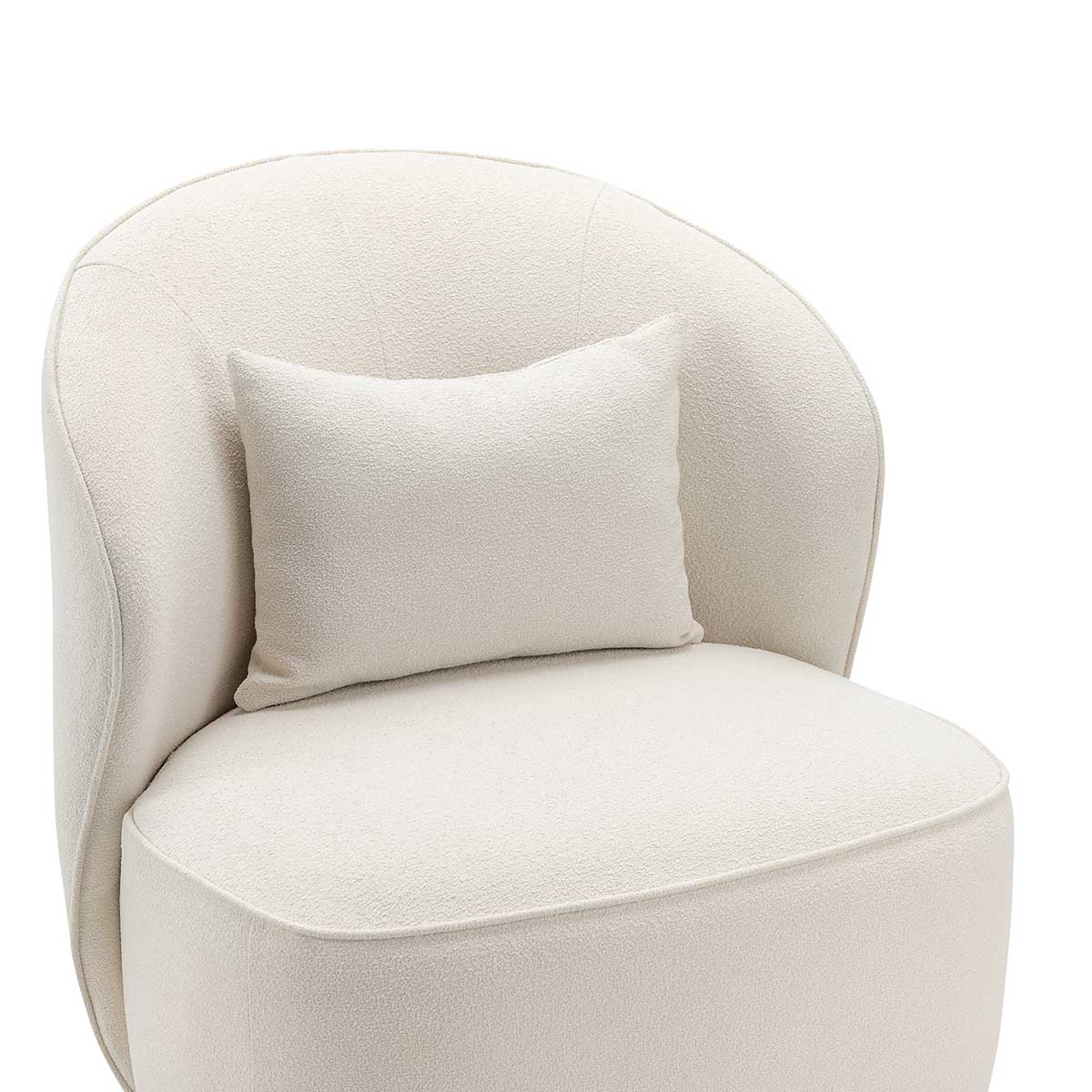 Atlas Boucle Swivel Lounge Chair - Modern Velvet Accent Chair for Living Room, Bedroom & Office - Comfortable Upholstered Armchair with 360° Rotation - Perfect for Reading, Relaxing & Home Decor