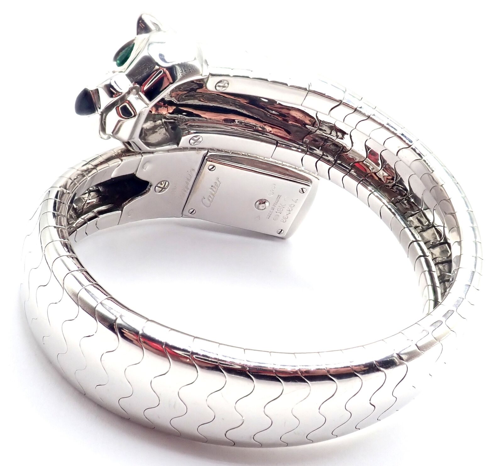Cartier Panther Panthere 18K White Gold Lakarda Bangle Bracelet Watch - Luxury Women's Jewelry for Special Occasions & Formal Events