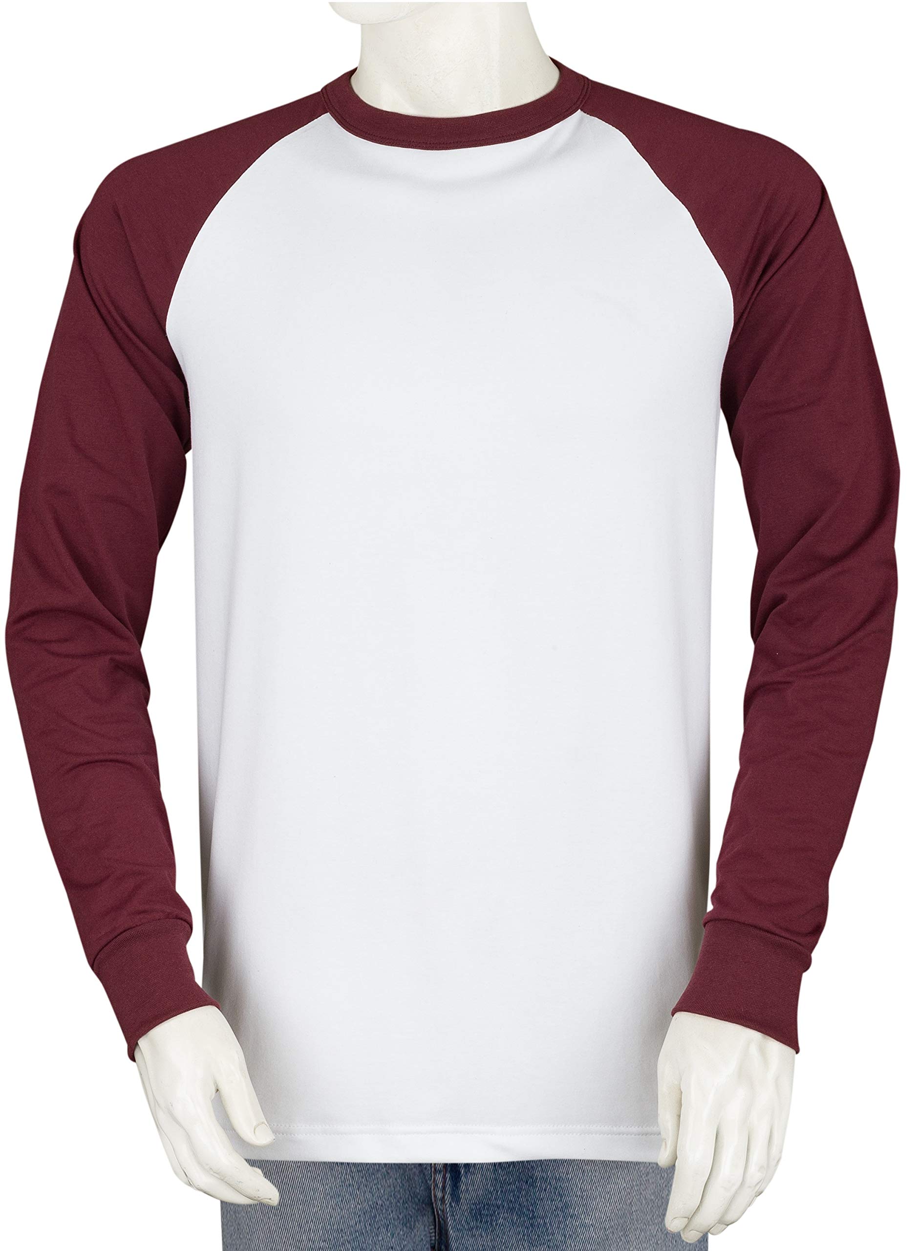 Big and Tall Men's Raglan Long Sleeve Baseball Shirt - Heavyweight Cotton Tee - Comfortable Casual Wear for Sports & Everyday Use