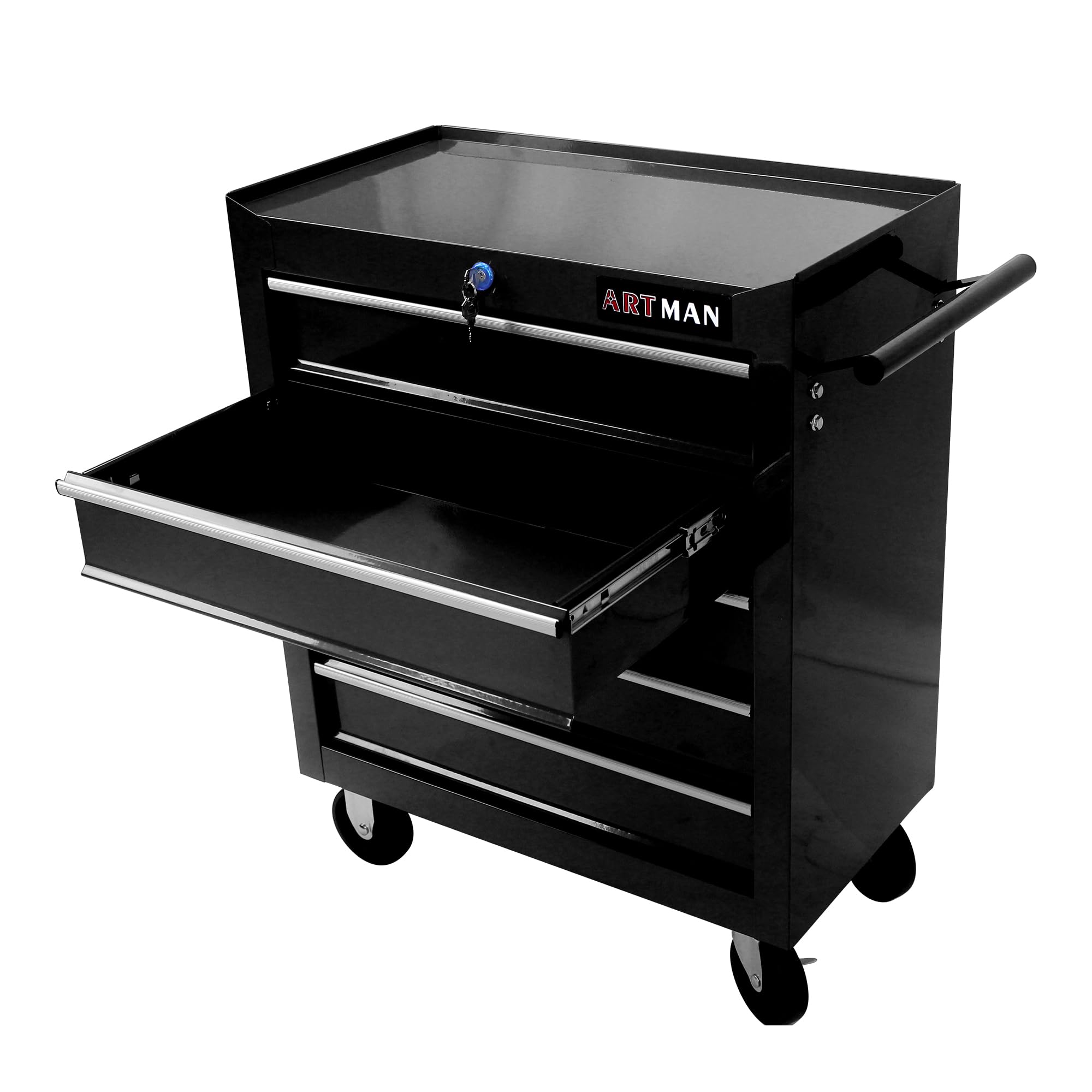 5-Drawer Rolling Tool Cart with Wheels - Heavy Duty Mobile Tool Chest Storage Organizer for Garage, Workshop, Warehouse & Auto Repair - 5 Large Drawers, 29.3