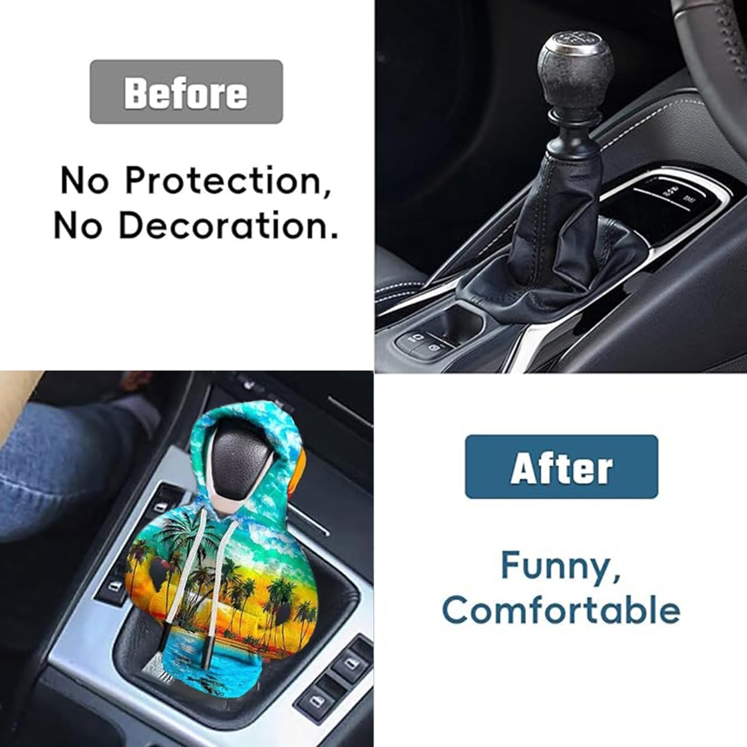 Universal Car Gear Shift Cover - Funny Shifter Knob Hoodie for Men | Cool Car Accessories & Interior Decoration | Perfect for Summer Driving & Road Trips