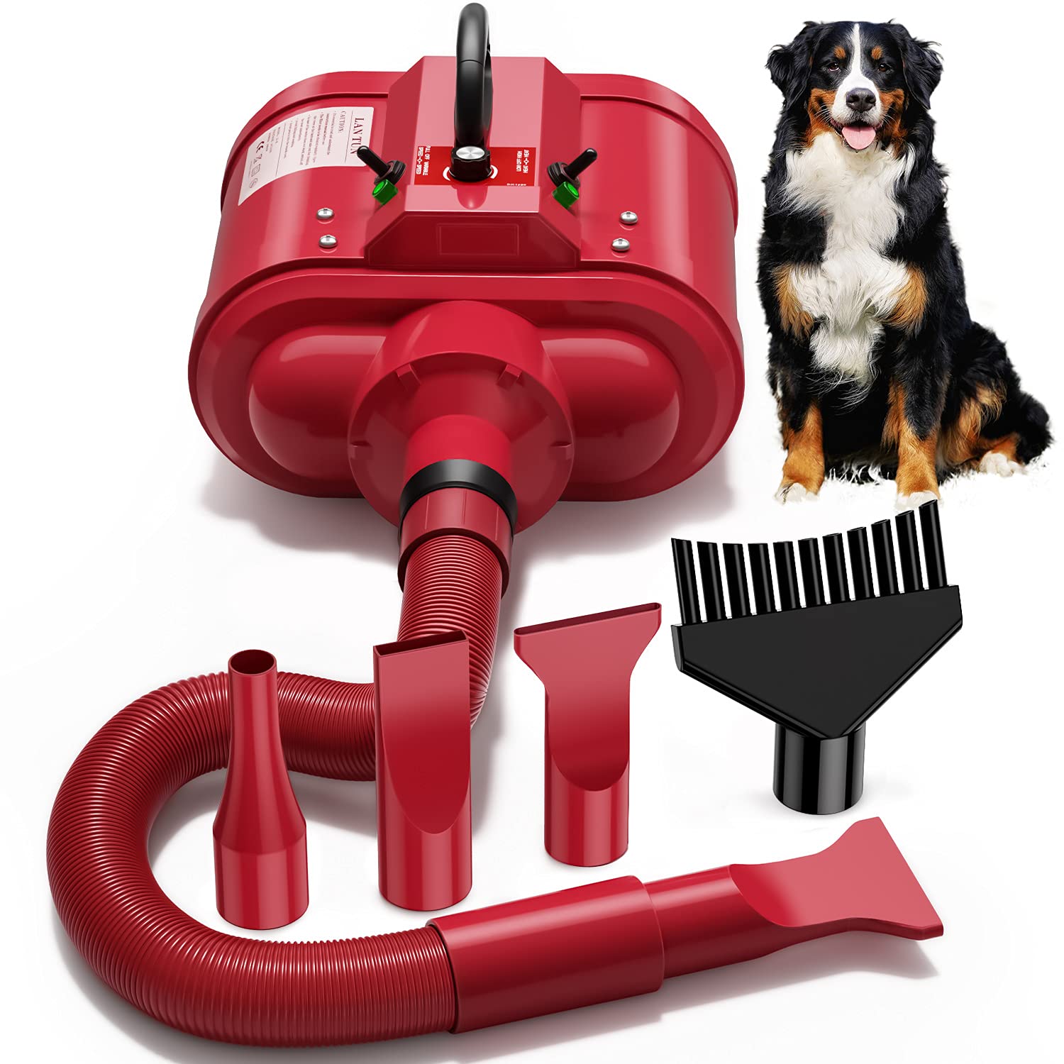 Professional 5.0 HP Dual Motor Dog Dryer for Large Dogs - Adjustable Speed & Heater - Perfect for Grooming Salons, Pet Spas & Home Use