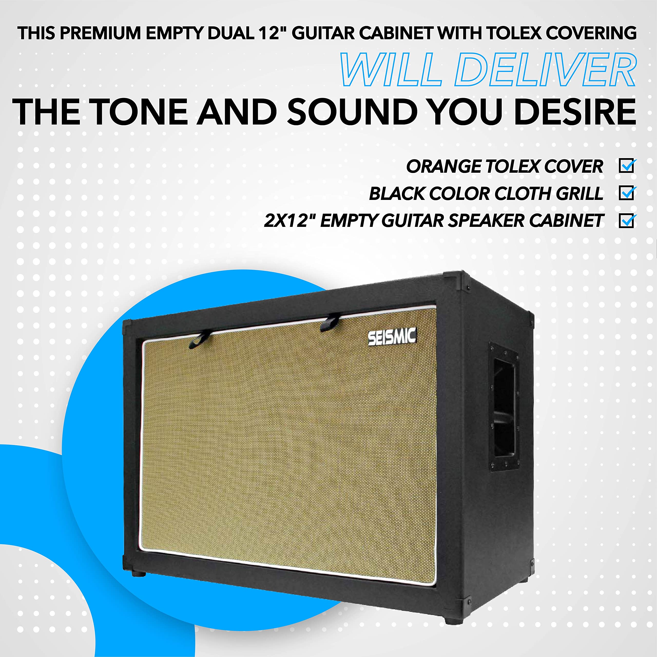 Seismic Audio 2x12 Empty Guitar Speaker Cabinet - 7 Ply Birch Wood, 12