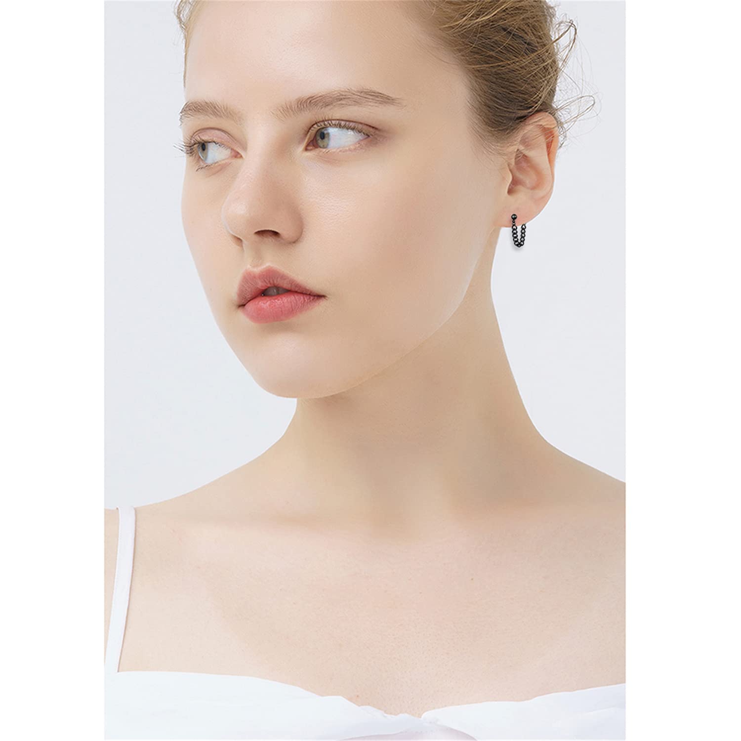 Unique Punk Chain Tassel Ball Stud Earrings - Silver Drop Dangle Earrings for Women & Men | Unisex Gothic Jewelry | Perfect for Concerts, Parties & Alternative Fashion