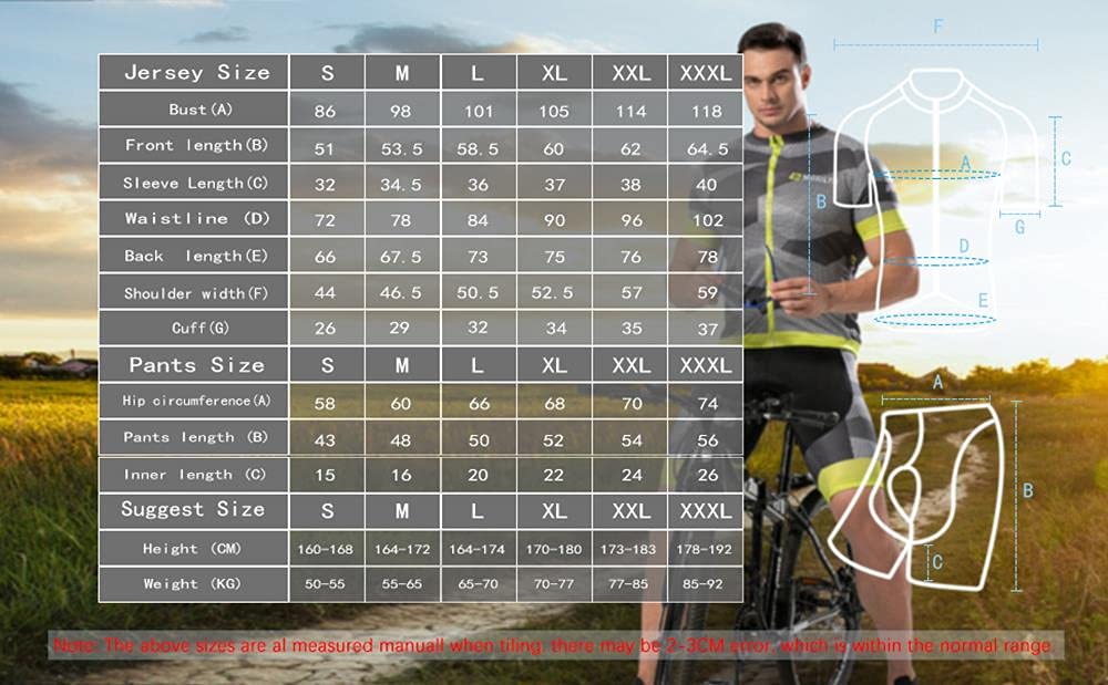 Men's Cycling Jersey & Bib Shorts Set - Quick-Dry, Full-Zip Road Bike Clothing Kit for Mountain & Road Biking | Perfect for Training, Racing & Outdoor Cycling Adventures