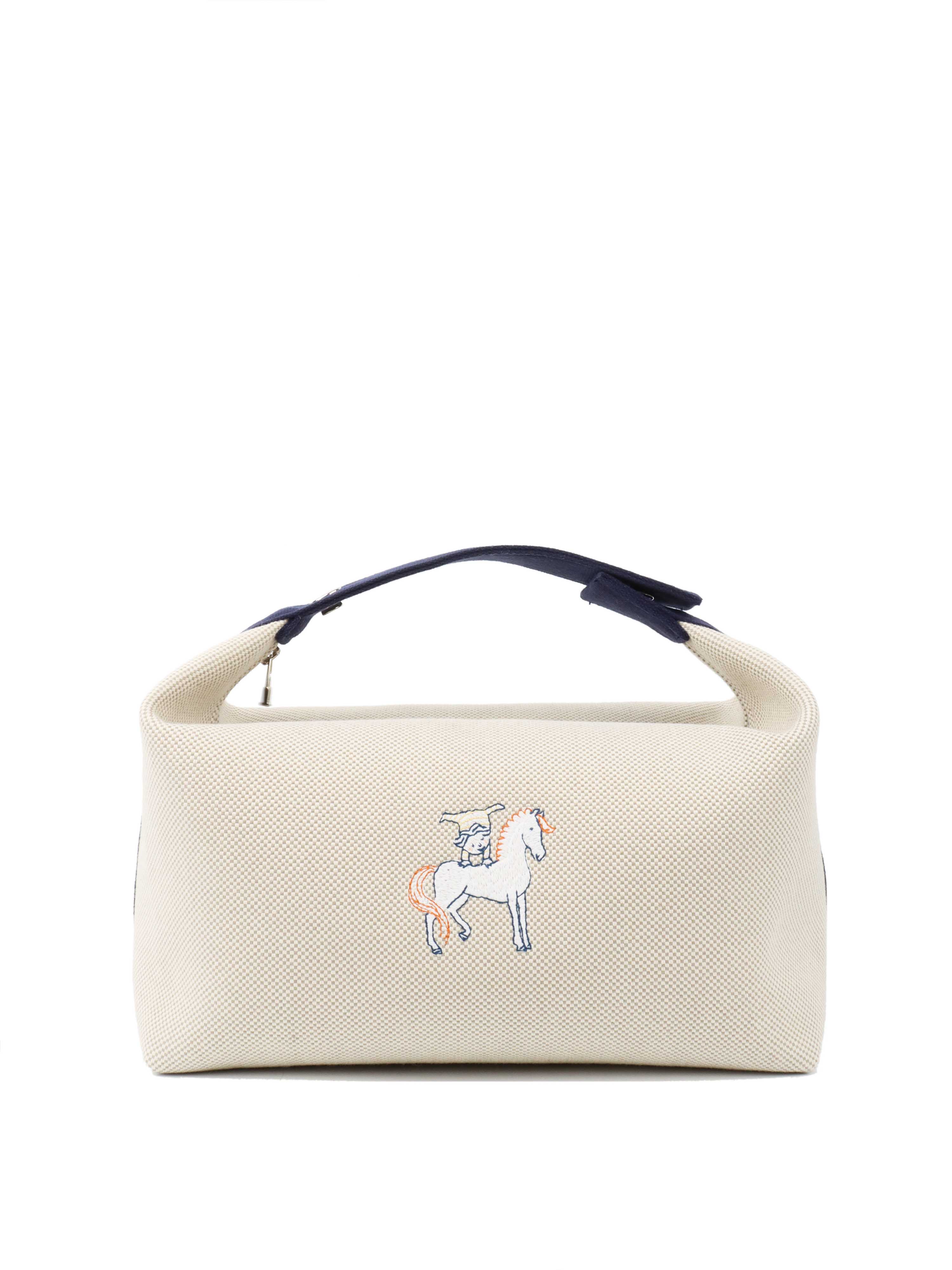 Hermes Cream Bride a Brac Large Travel Case - Luxury Leather Cosmetic Bag for Women, Perfect for Travel, Makeup Storage & Everyday Use