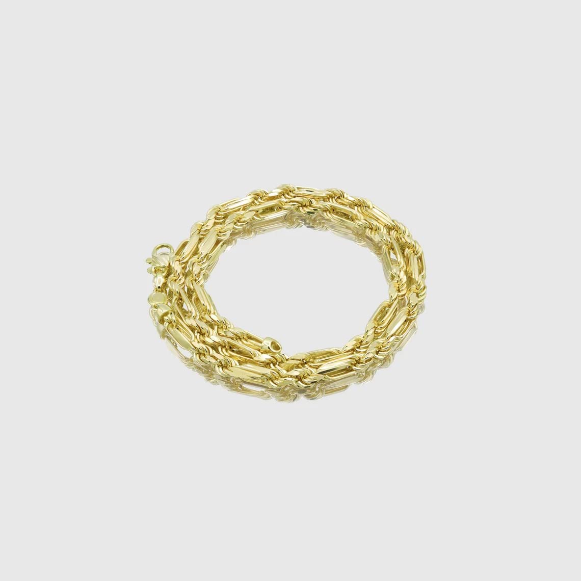 14K Solid Yellow Gold Milano Figaro Rope Chain Necklace for Men & Women - Durable 14K Gold Jewelry for Everyday Wear, Gifts & Special Occasions