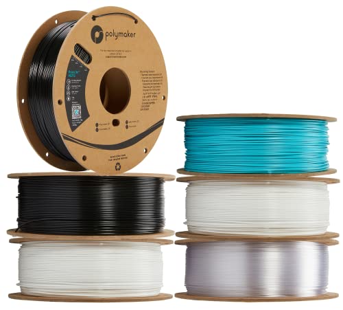 117 - 6x1kg Black*2 + White*2 + Transparent*1 + Polymaker Teal*1