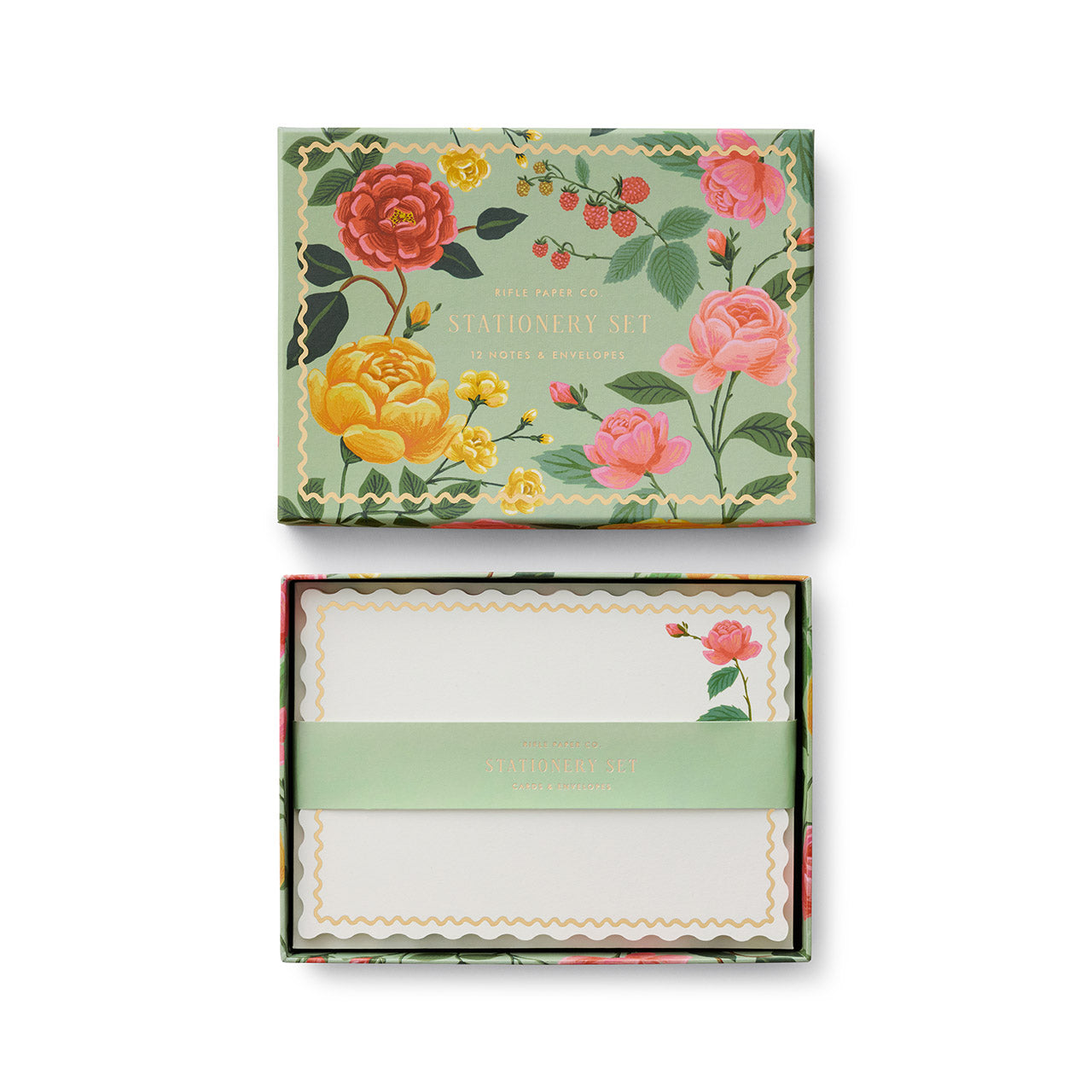 Elegant Rose Floral Stationery Set - 50 PCS Letter Writing Paper & Envelopes for Thank You Cards, Wedding Invitations, and Special Occasions