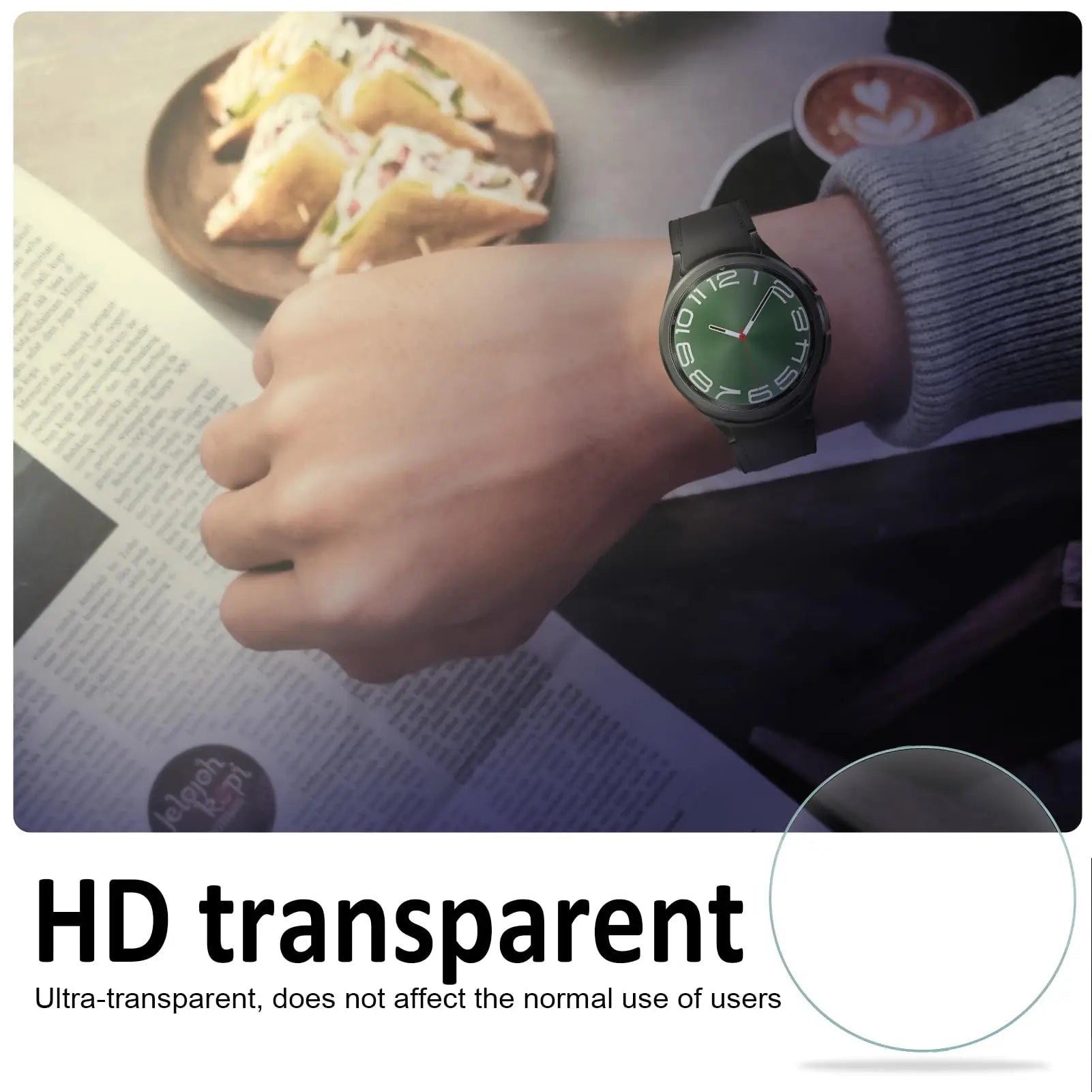 2 Pack Tempered Glass Screen Protector for Samsung Galaxy Watch - HD Clear, Anti-Scratch, Bubble-Free (Compatible with Galaxy Watch 4/5/6) | Perfect for Workouts, Running & Daily Wear Protection