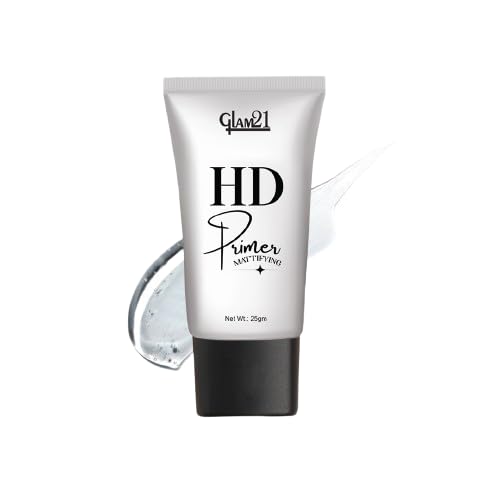 Glam 21 Face Primer - Pore Minimizing Makeup Base with Gel-Like Texture & Apricot Essence | Lightweight, Perfect Coverage Foundation Primer | 25g | Ideal for Daily Wear, Special Occasions & Photo Shoots