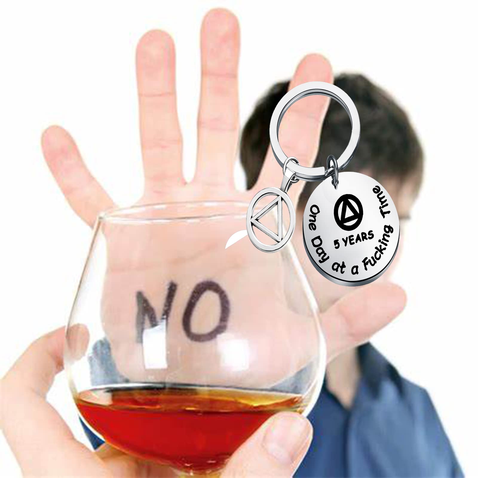 1 Year 2 Years 5 Years AA Sobriety Anniversary Keychain - Inspirational Addiction Recovery Gift for Alcoholics Anonymous - Perfect for Milestone Celebrations & 12 Step Program Support
