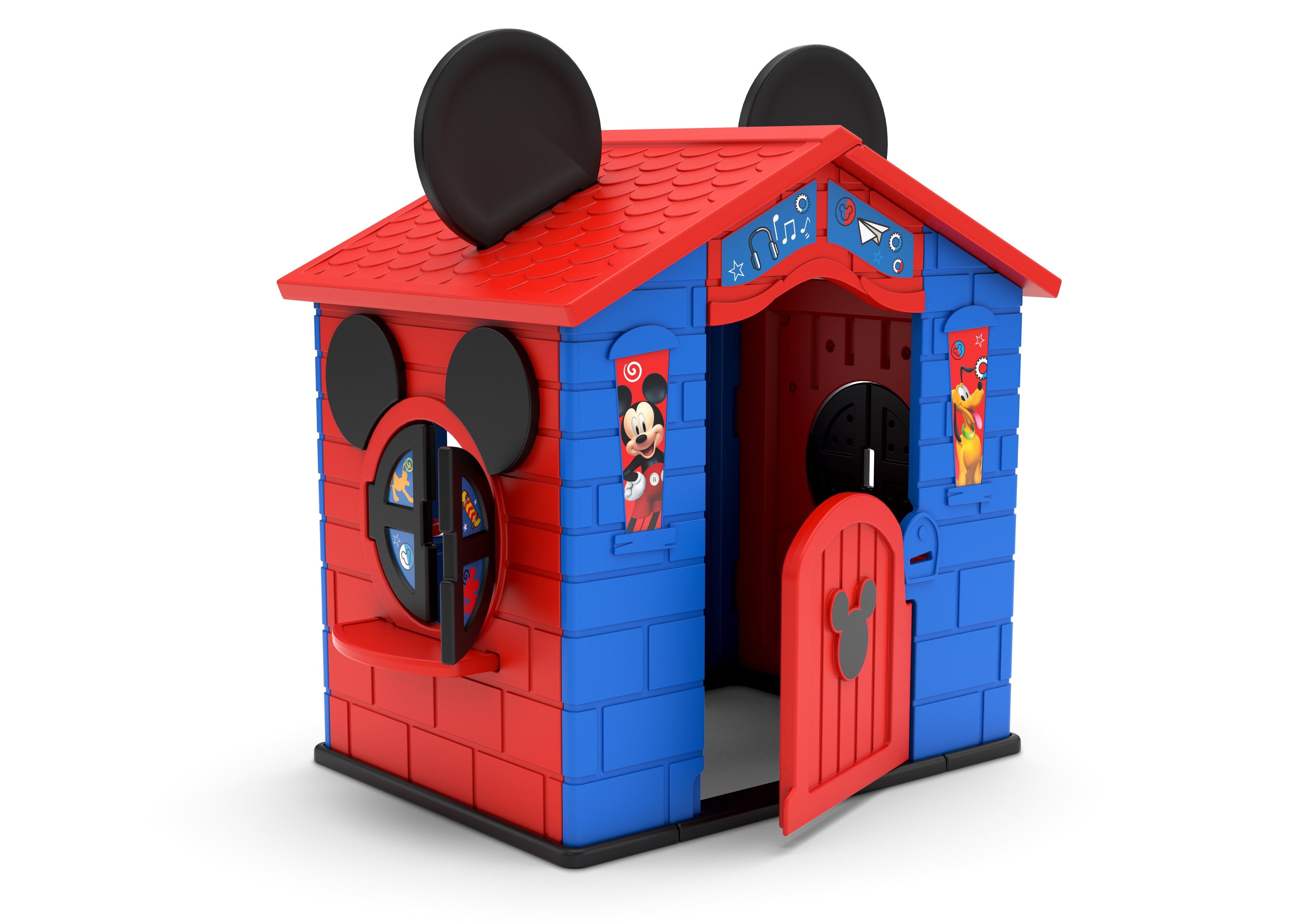 Mickey Mouse Plastic Playhouse for Kids - Indoor & Outdoor Toy House with Easy Assembly - Perfect for Backyard, Playroom & Birthday Parties