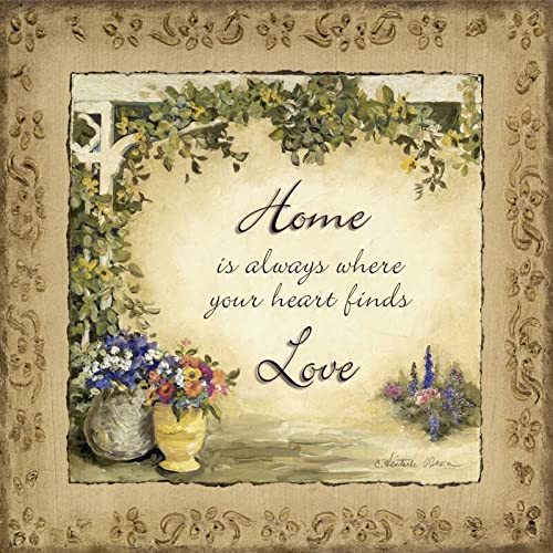 Charlene Olson CO-Home Sweet Home Accent Tile - Handmade Ceramic Wall Decor for Kitchen, Bathroom & Living Room