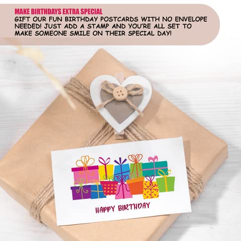 50-Pack Happy Birthday Greeting Cards - Assorted Birthday Postcards for Mom, Teacher, Students & Kids - 5 Cute Birthday Card Designs - Perfect for Celebrations, Parties & Special Occasions