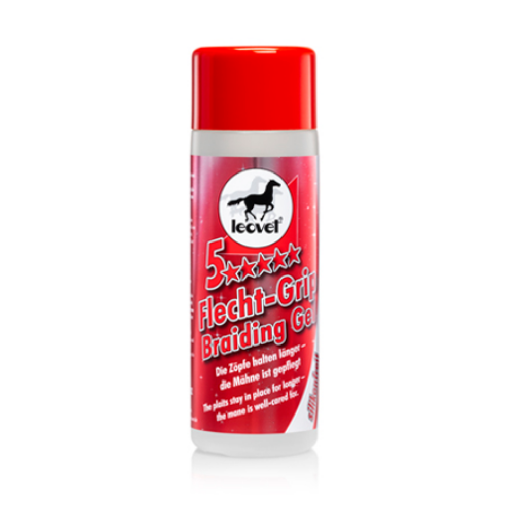 Leovet 5 Star Braiding Gel for Horses - Strong Hold Styling Gel for Mane & Tail Braids - Perfect for Show Prep, Grooming & Competition