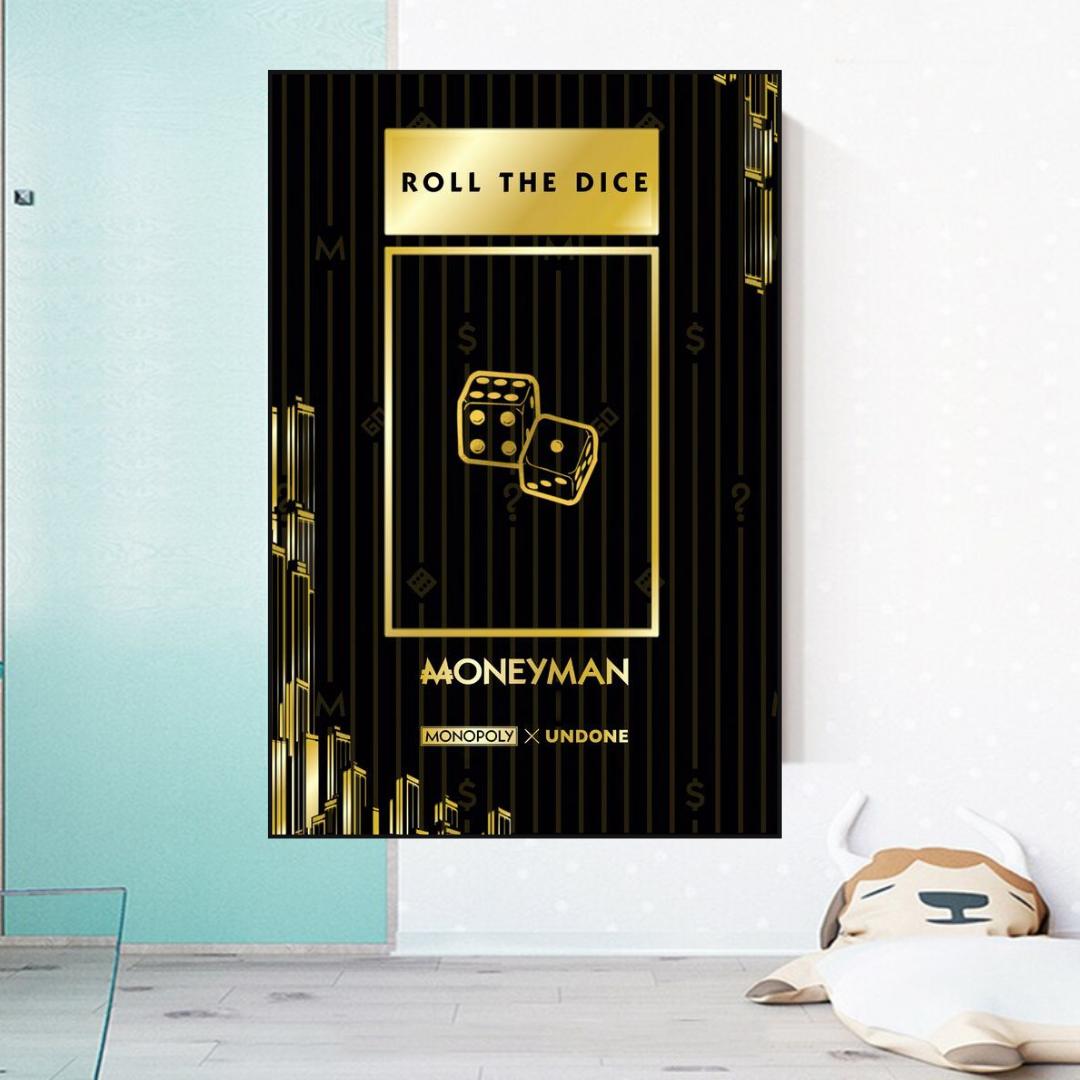 Alec Monopoly Roll the Dice Original Artwork - Limited Edition Canvas Print for Home & Office Wall Decor | Perfect for Art Collectors and Modern Interior Design
