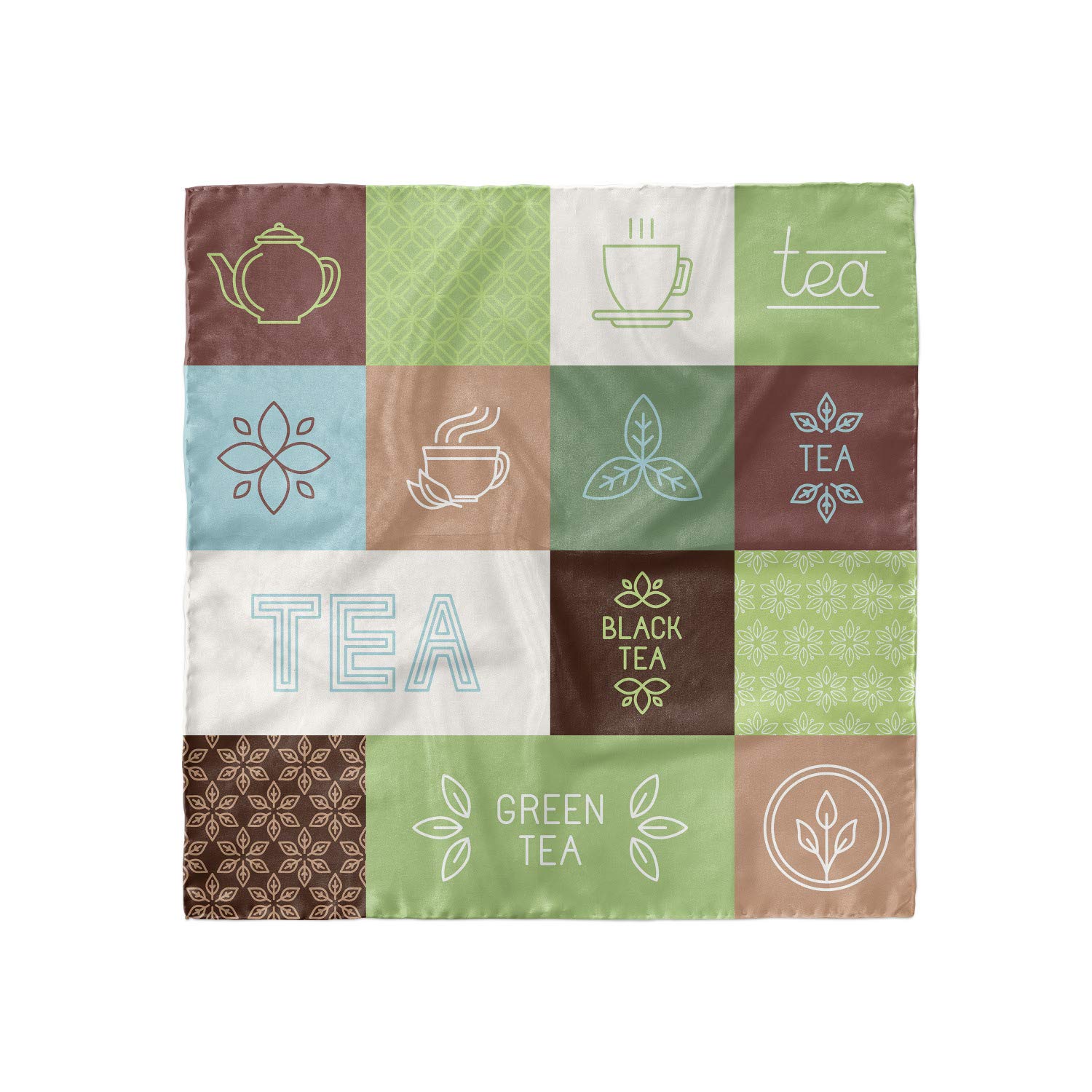Ambesonne Tea Party Head Scarf - Checkered Tea Print Hair Wrap & Bandana for Women - Perfect for Tea Parties, Beach Outings, and Everyday Fashion Accessory