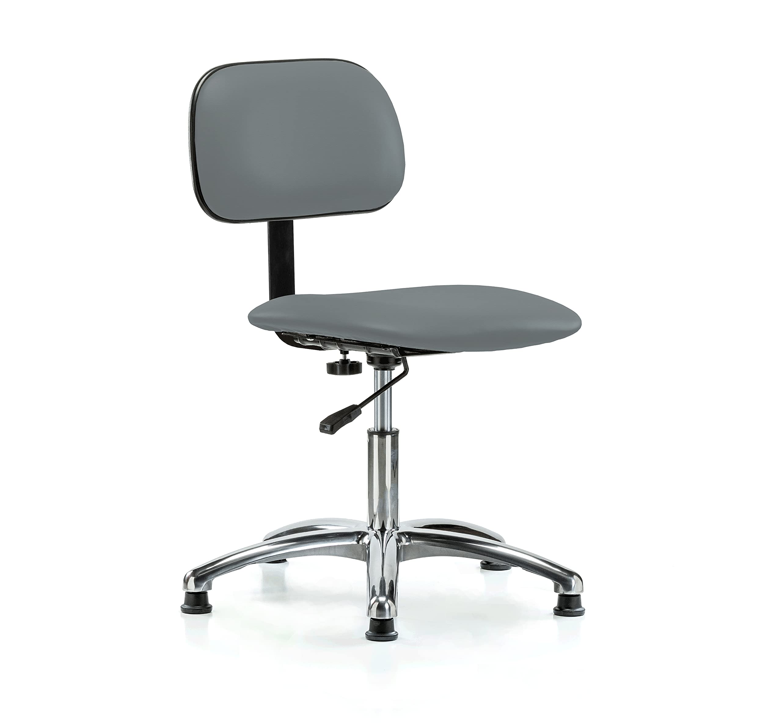 Perch Chrome Stationary Lab Chair with Adjustable Backrest & Height (17-22