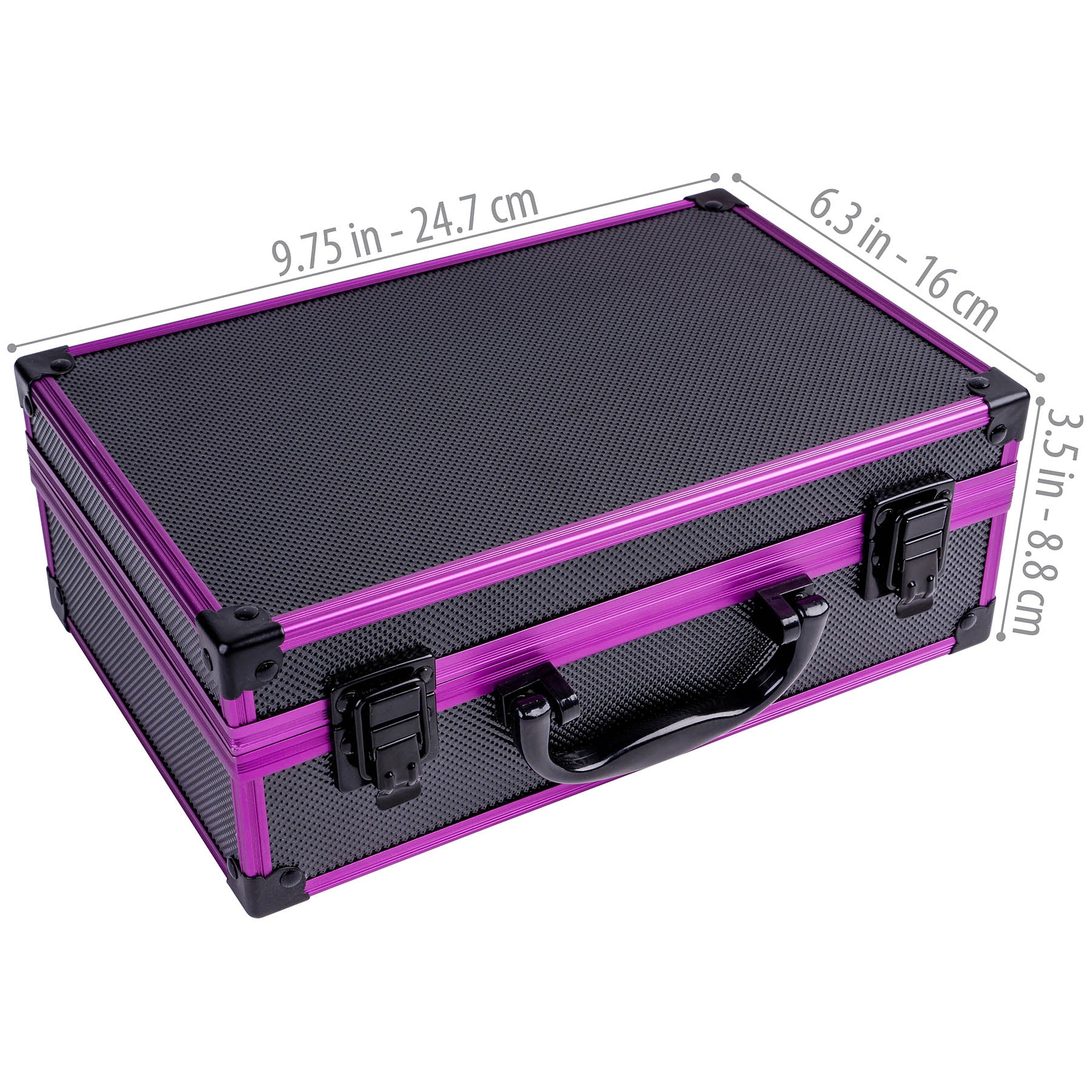 Professional Makeup Train Case with Carry Handle - Large Cosmetic Organizer for Makeup Artists & Travel - Perfect for Salon, Home Use & On-the-Go Touch Ups