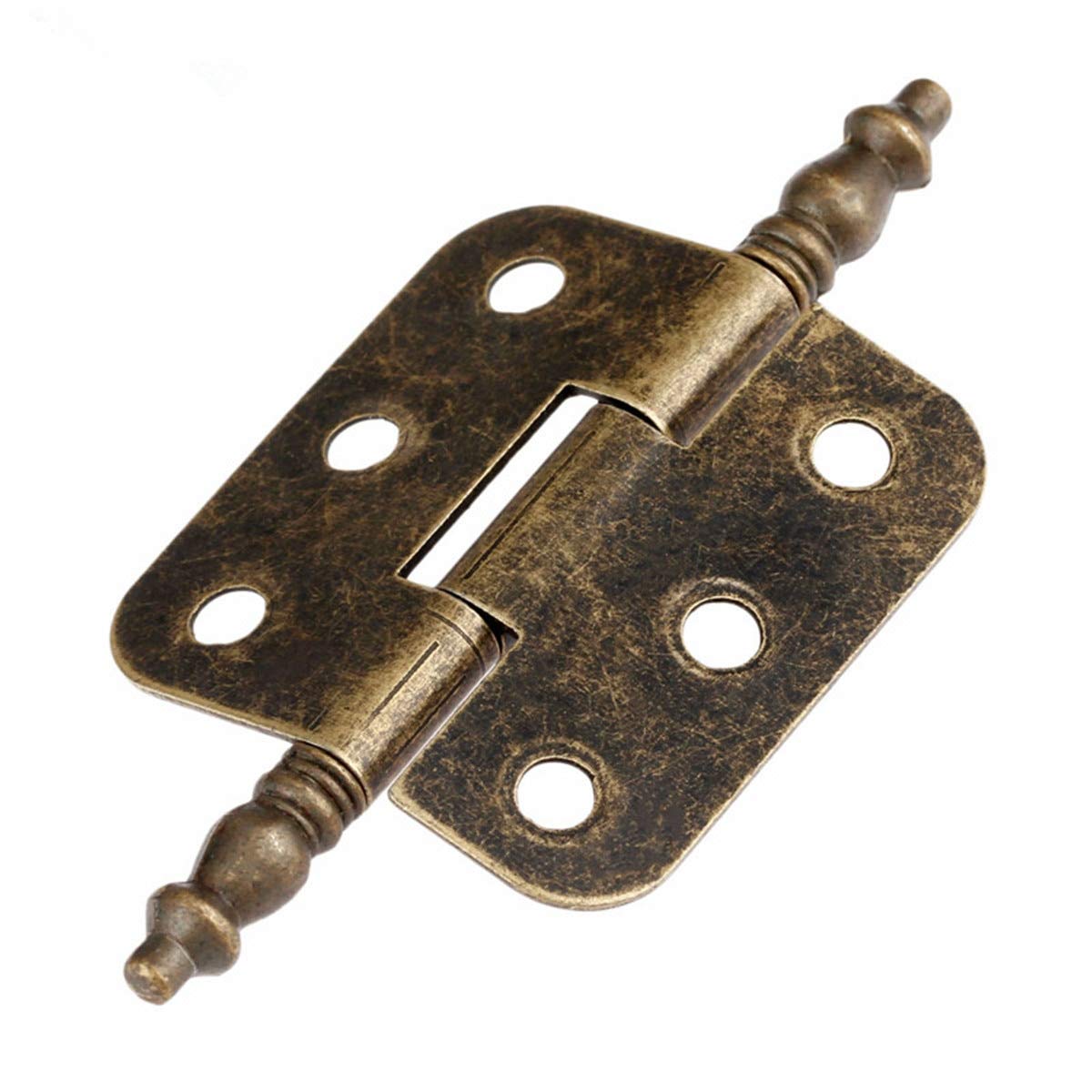Antique Bronze Cabinet Hinges 2Pcs - 70x35mm Decorative Crown Hinge with 6 Holes for Jewelry Box, Gift Box & Furniture - Perfect for DIY Projects, Home Decor & Cabinet Accessories