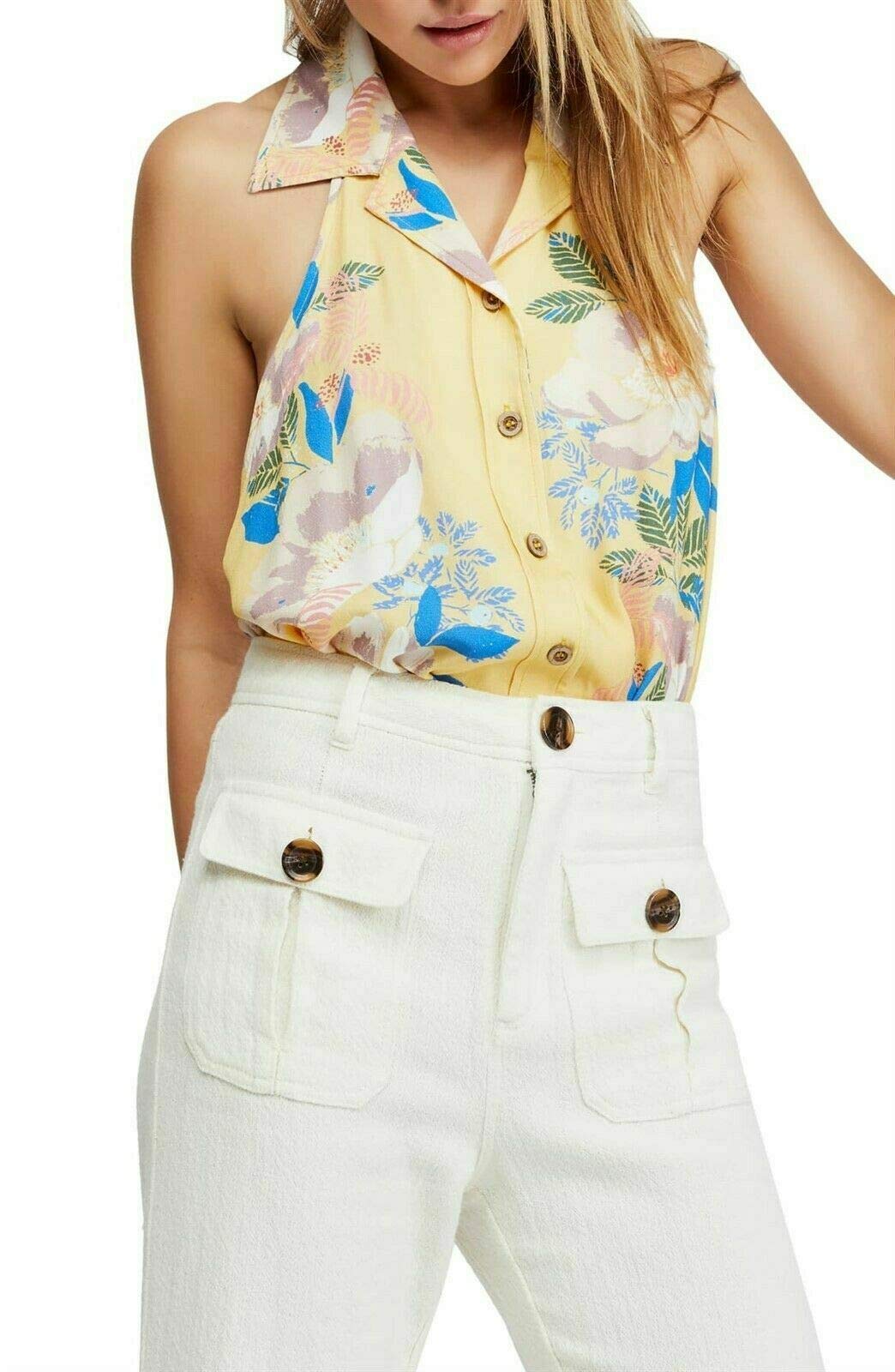 Free People Yellow Floral Offshore Bodysuit - Sexy One-Piece Swimsuit for Women, Summer Beach Vacation & Pool Party Outfit