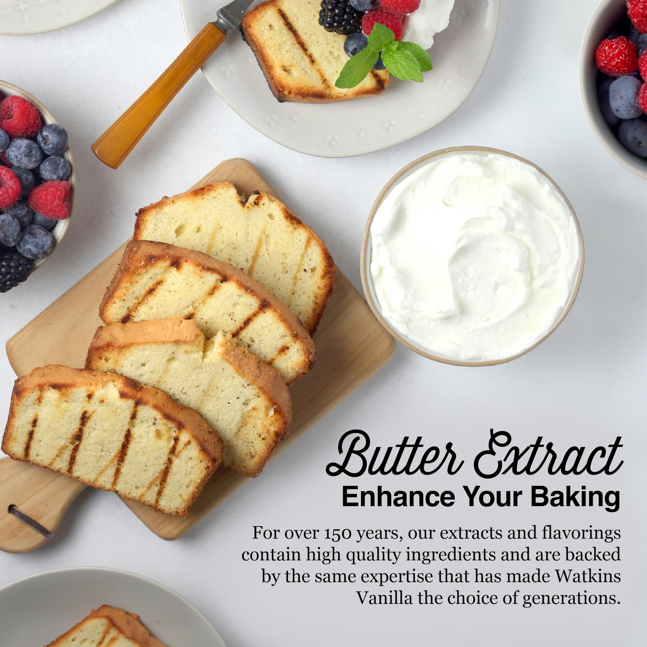 **Watkins Pure Butter Extract with Natural Flavors - 2 oz Bottle (Pack of 6) - Perfect for Baking, Cooking & Homemade Desserts**